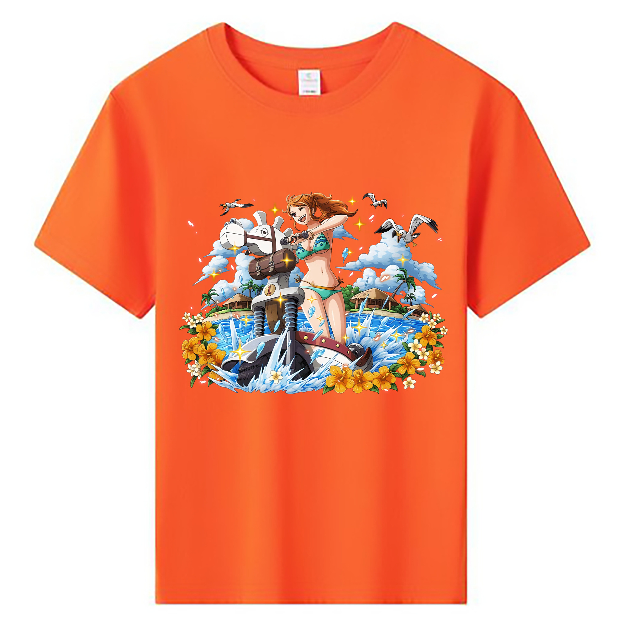 （画像用） ワンピース ナミ ONE PIECE Nami 綿100％キッズTシャツ（フロントプリント）