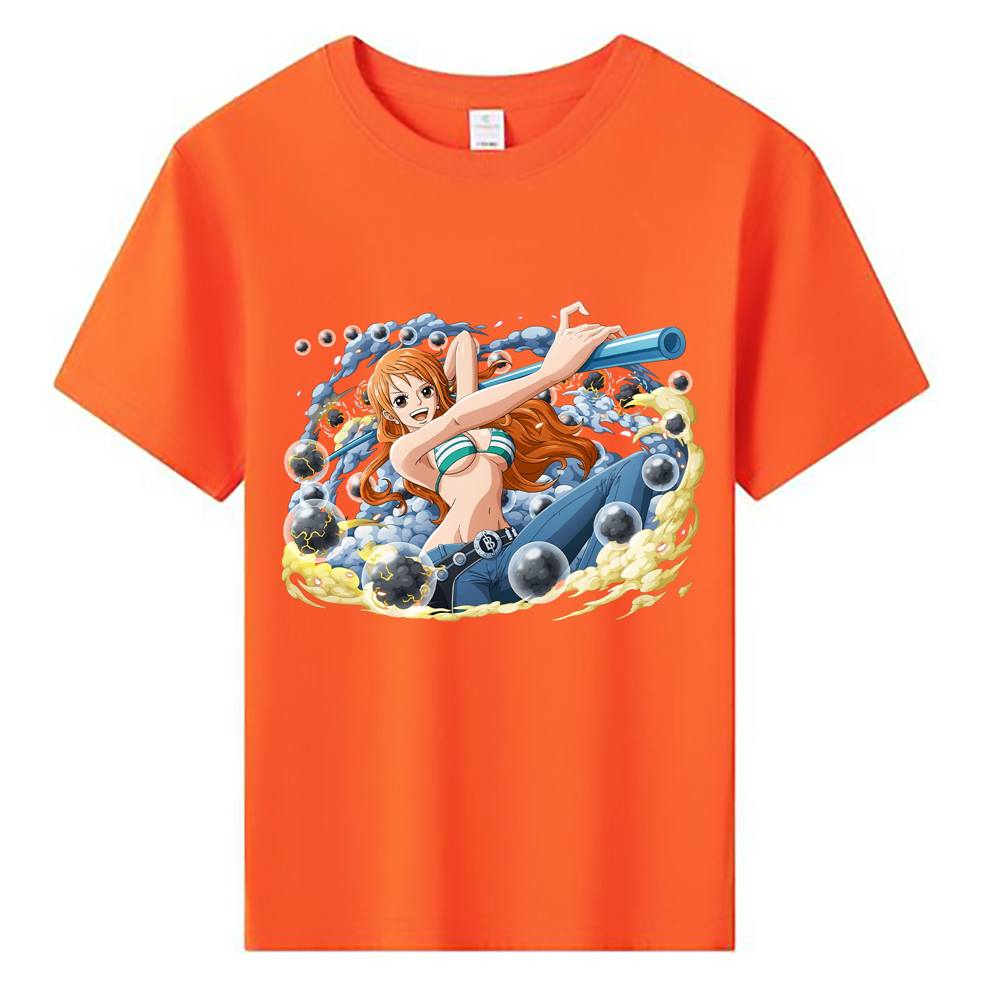 （画像用） ワンピース ナミ ONE PIECE Nami 綿100％キッズTシャツ（フロントプリント）