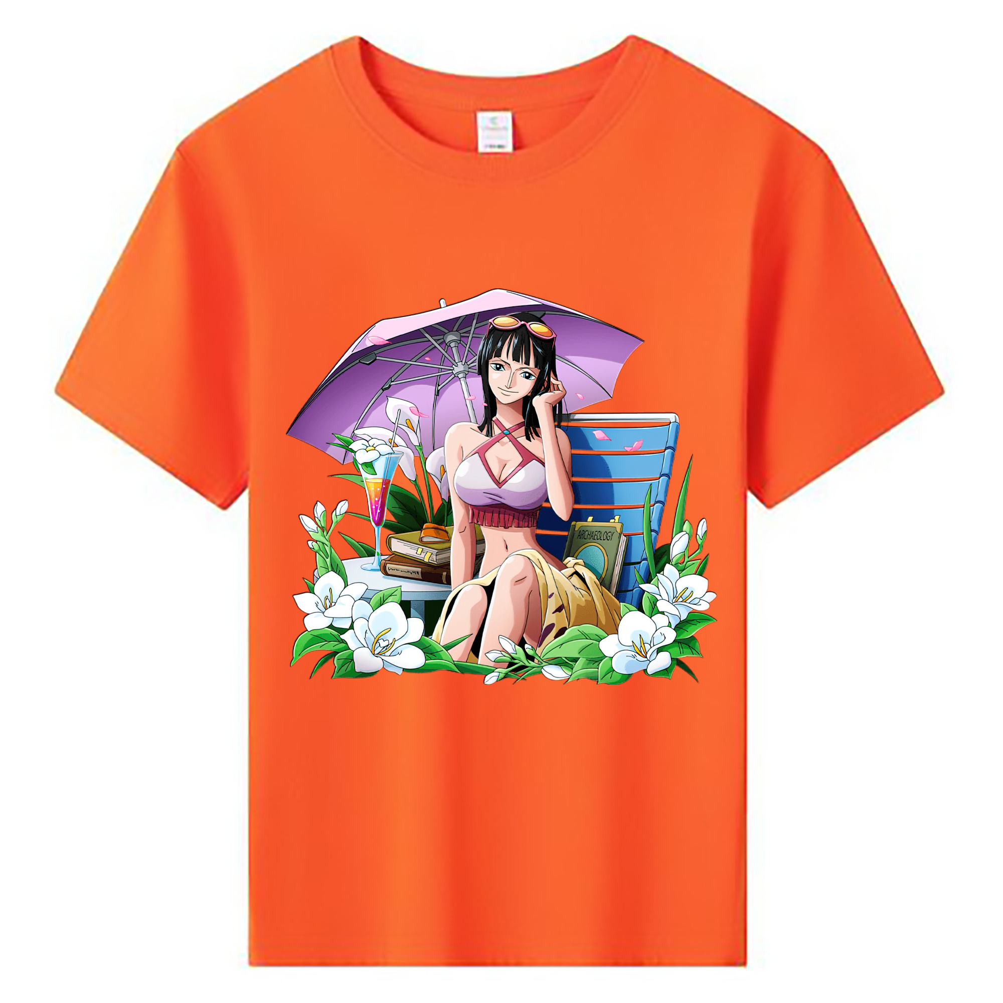 （画像用） ワンピース ニコ・ロビン ONE PIECE Nico Robin 綿100％キッズTシャツ（フロントプリント）