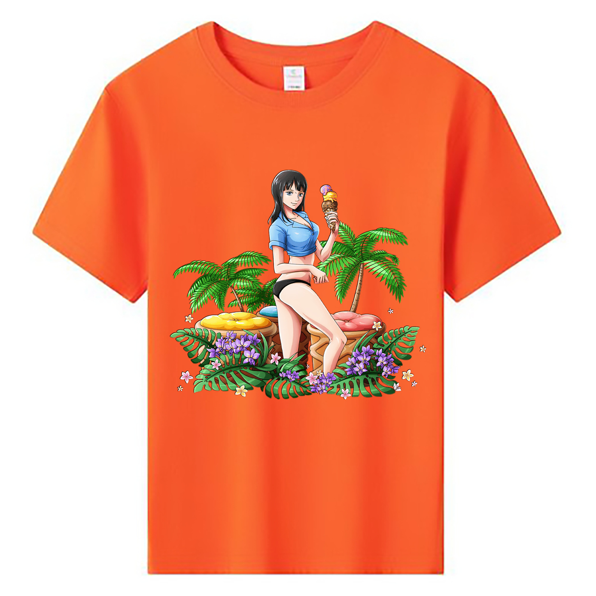 （画像用） ワンピース ニコ・ロビン ONE PIECE Nico Robin 綿100％キッズTシャツ（フロントプリント）