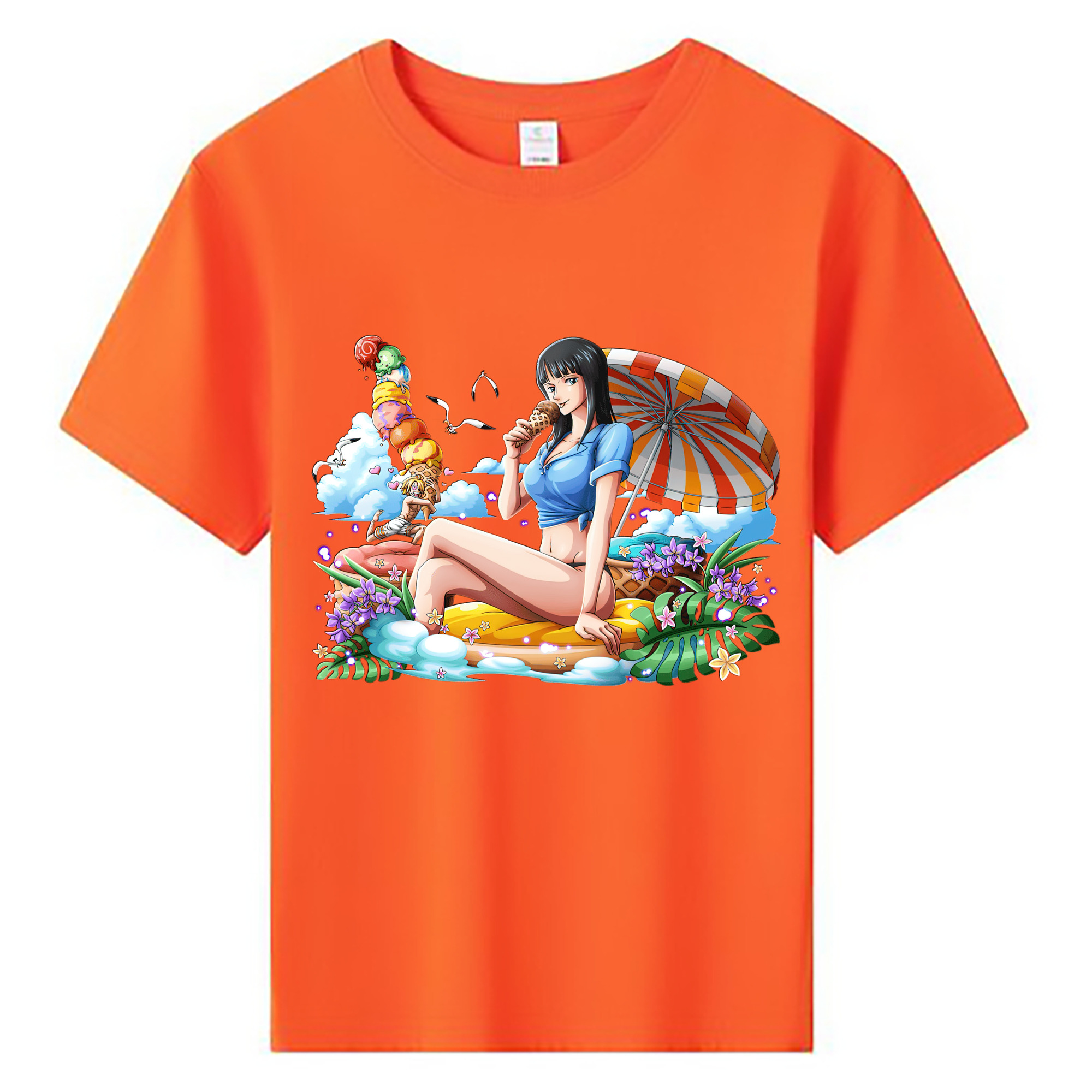 （画像用） ワンピース ニコ・ロビン ONE PIECE Nico Robin 綿100％キッズTシャツ（フロントプリント）