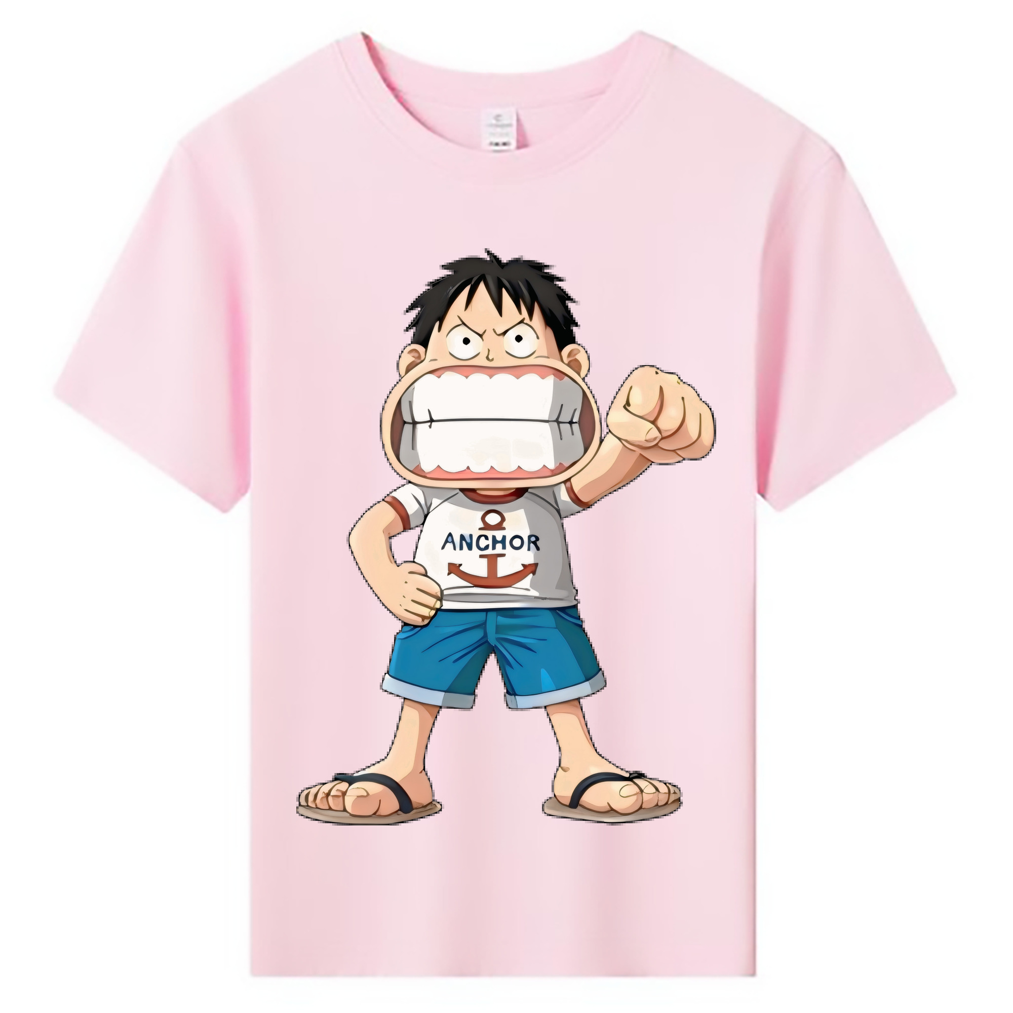 （画像用） ワンピース モンキー・D・ルフィ ONE PIECE Monkey D. Luffy 綿100％キッズTシャツ（フロントプリント）