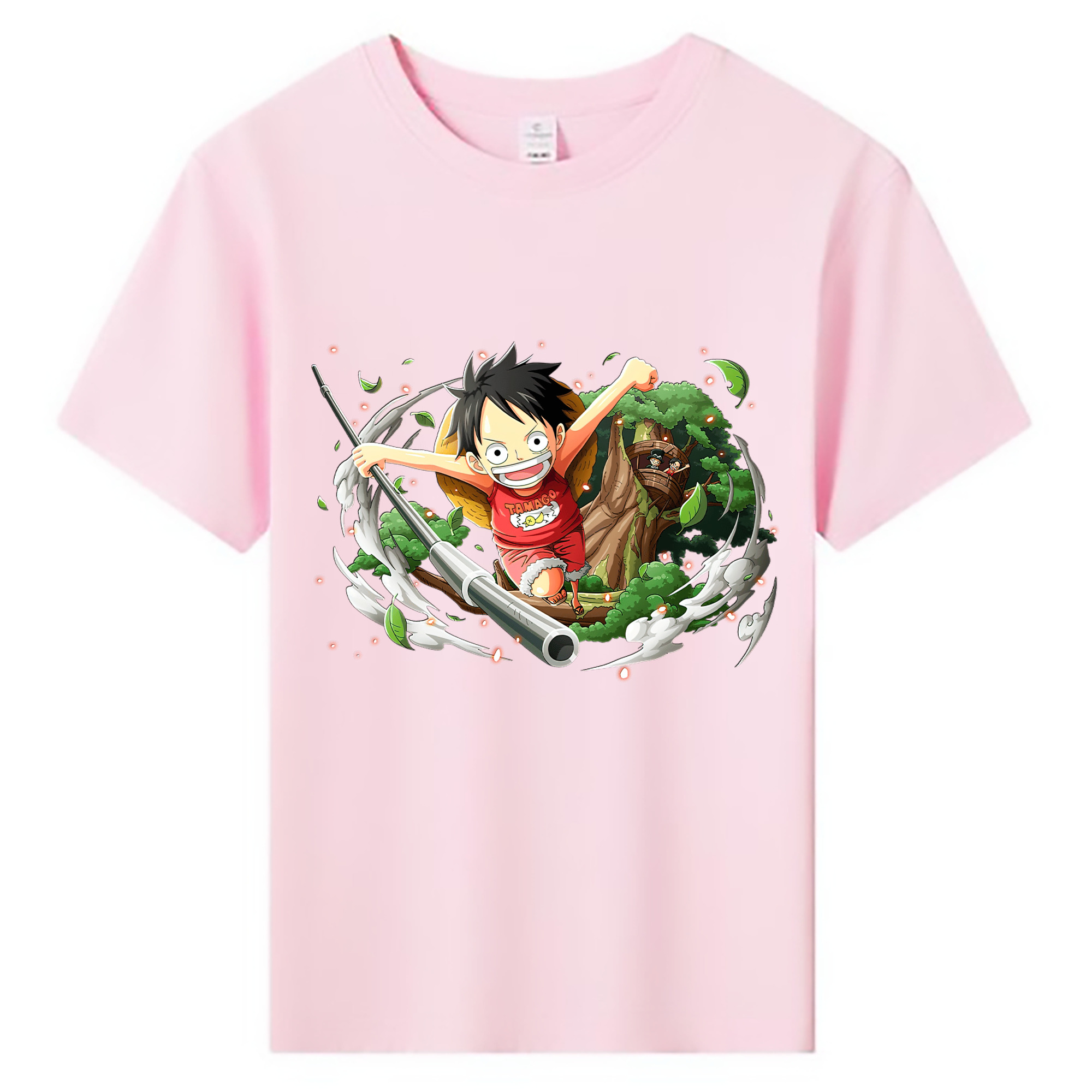 ワンピース モンキー・D・ルフィ ONE PIECE Monkey D. Luffy 綿100％キッズTシャツ（フロントプリント）