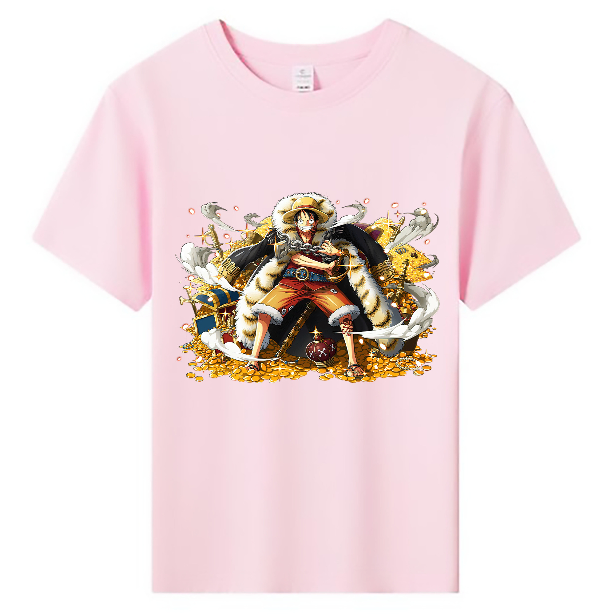 ワンピース モンキー・D・ルフィ ONE PIECE Monkey D. Luffy 綿100％キッズTシャツ（フロントプリント）