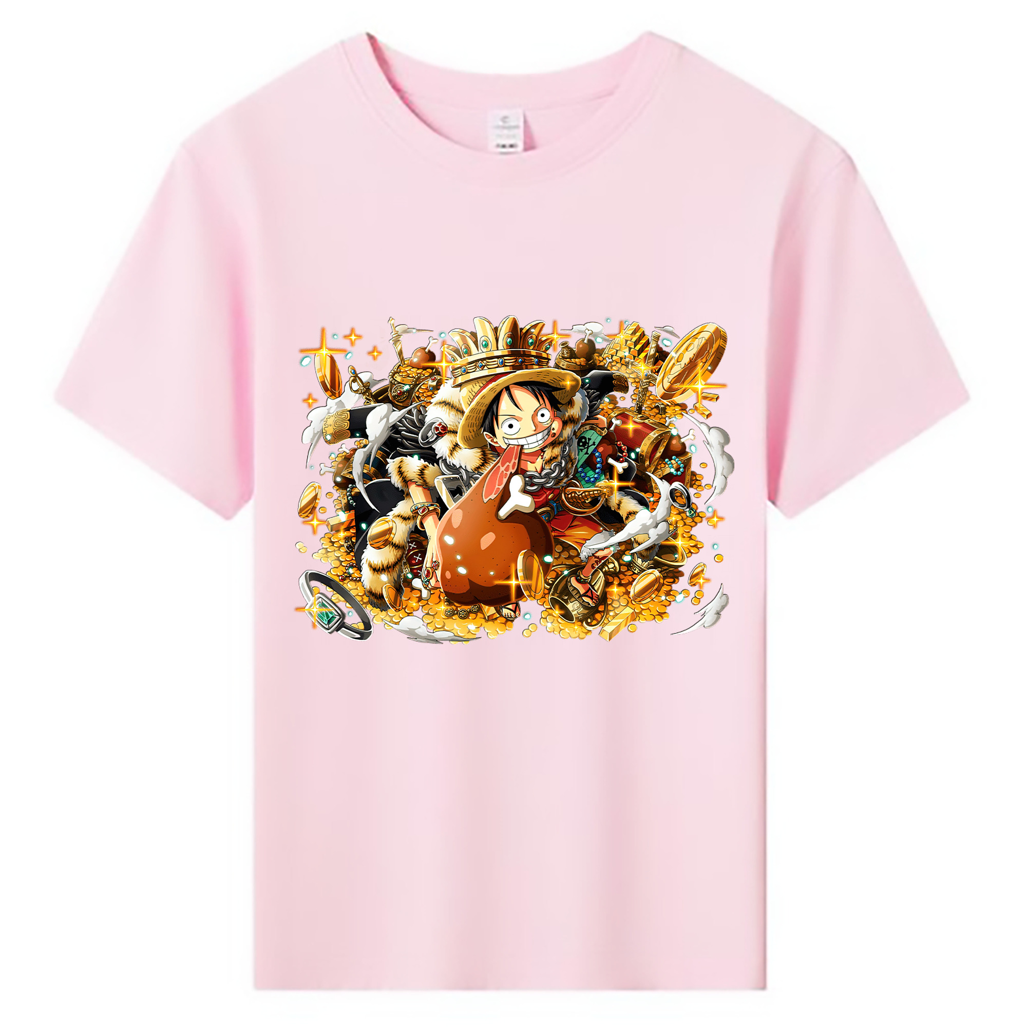 ワンピース モンキー・D・ルフィ ONE PIECE Monkey D. Luffy 綿100％キッズTシャツ（フロントプリント）