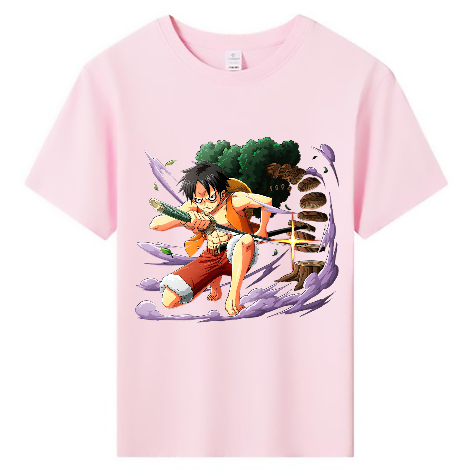 ワンピース モンキー・D・ルフィ ONE PIECE Monkey D. Luffy 綿100％キッズTシャツ（フロントプリント）