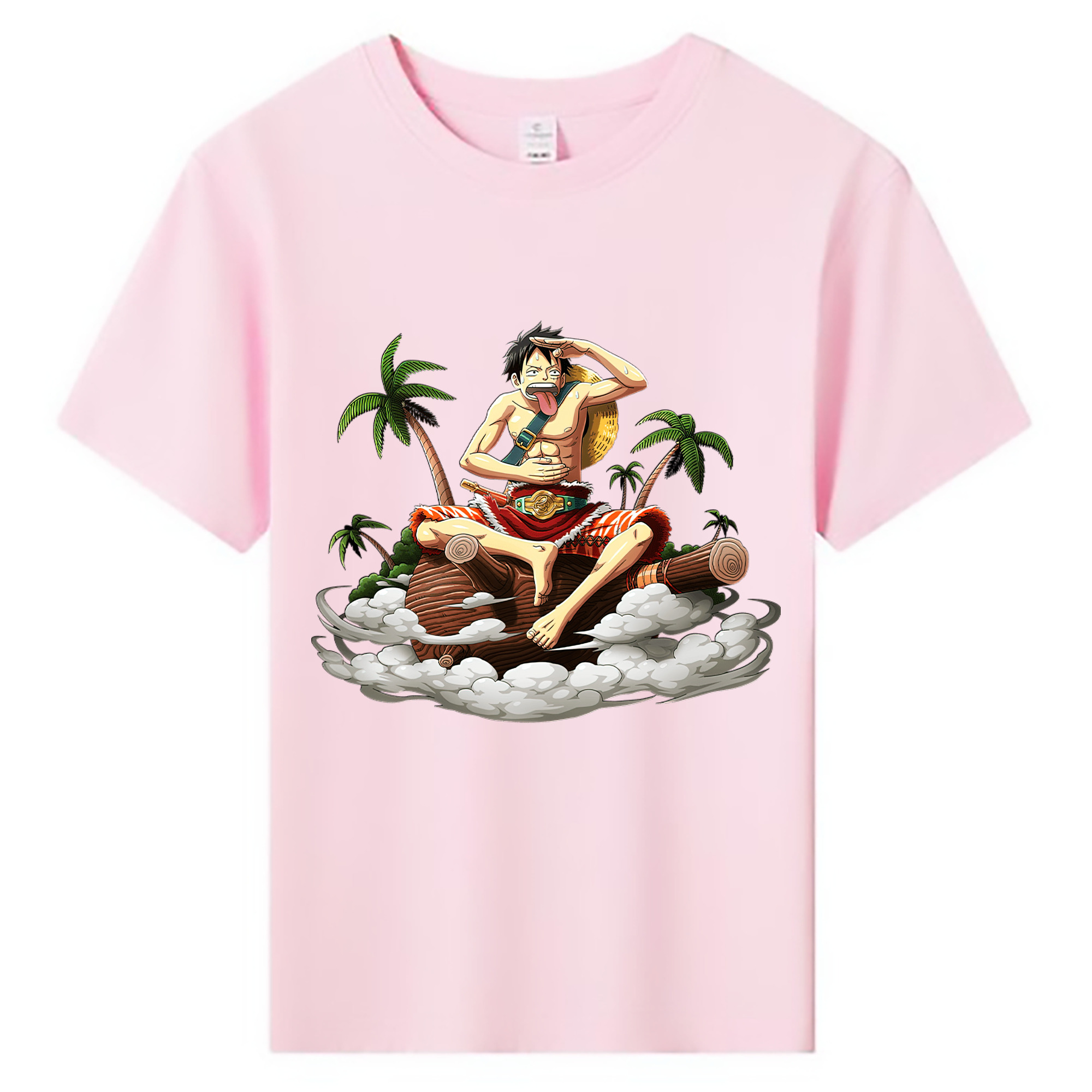 ワンピース モンキー・D・ルフィ ONE PIECE Monkey D. Luffy 綿100％キッズTシャツ（フロントプリント）