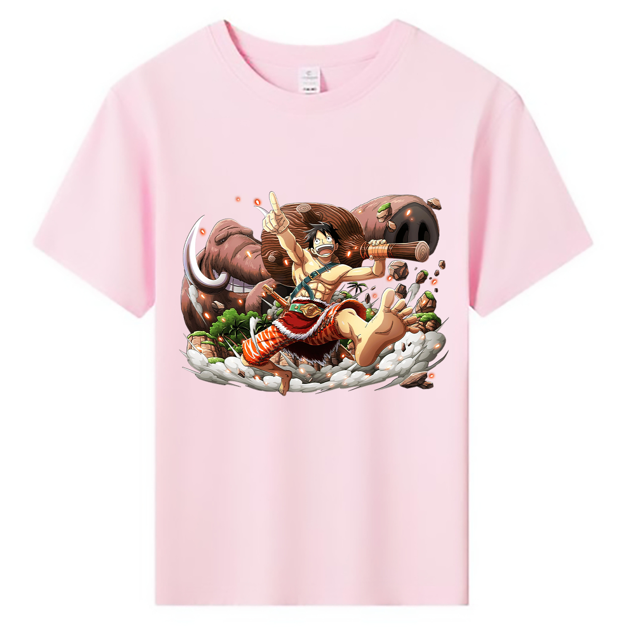 ワンピース モンキー・D・ルフィ ONE PIECE Monkey D. Luffy 綿100％キッズTシャツ（フロントプリント）