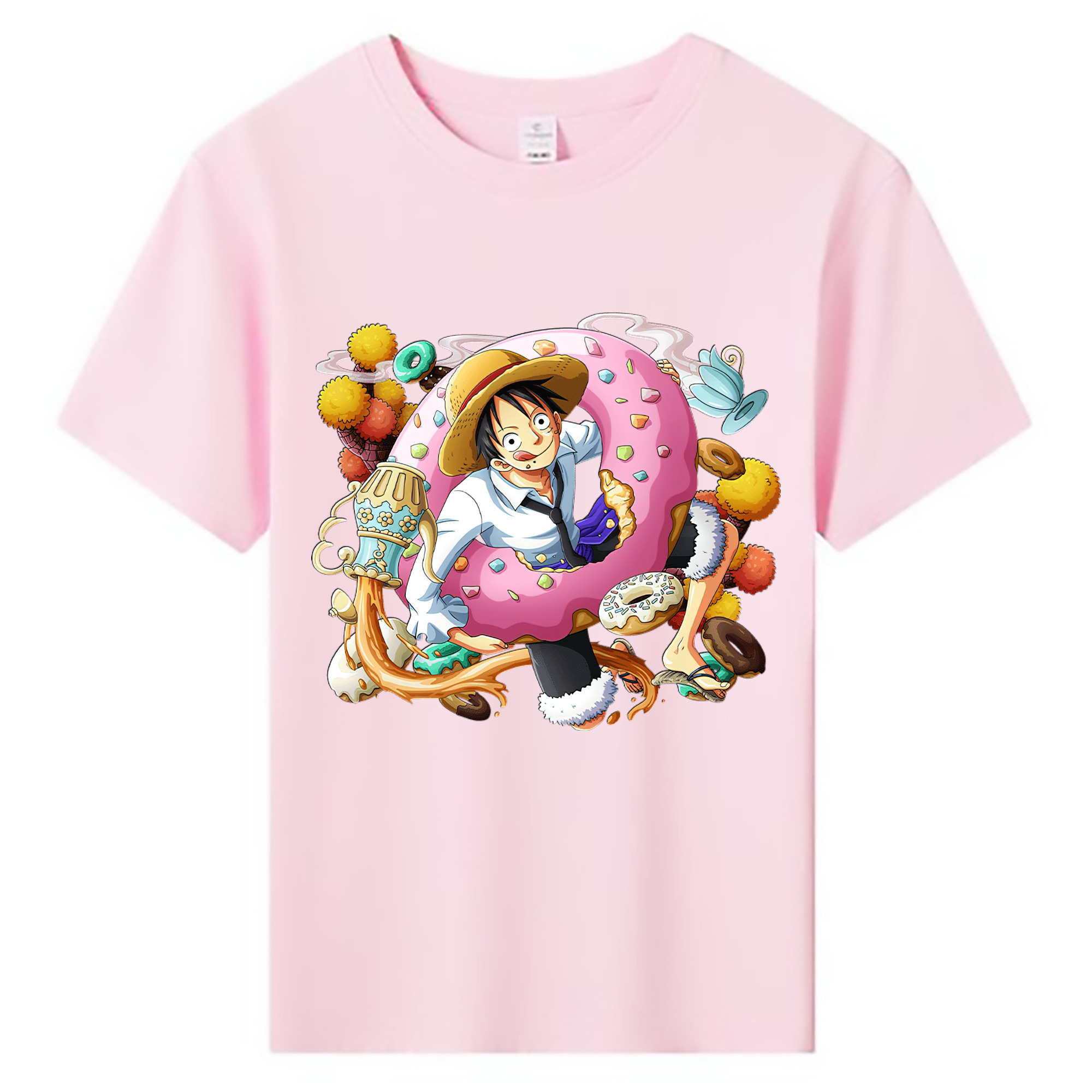 ワンピース モンキー・D・ルフィ ONE PIECE Monkey D. Luffy 綿100％キッズTシャツ（フロントプリント）