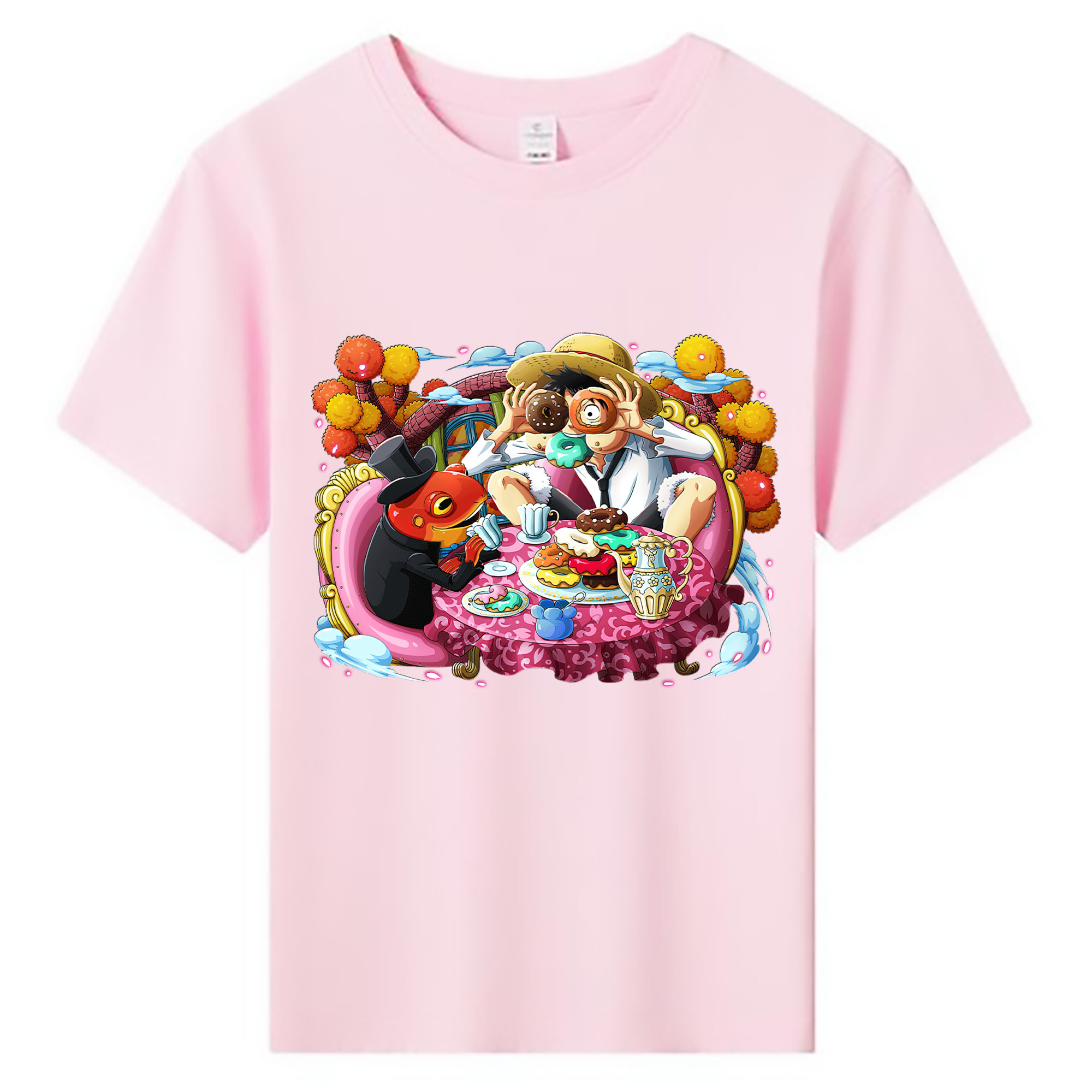 ワンピース モンキー・D・ルフィ ONE PIECE Monkey D. Luffy 綿100％キッズTシャツ（フロントプリント）