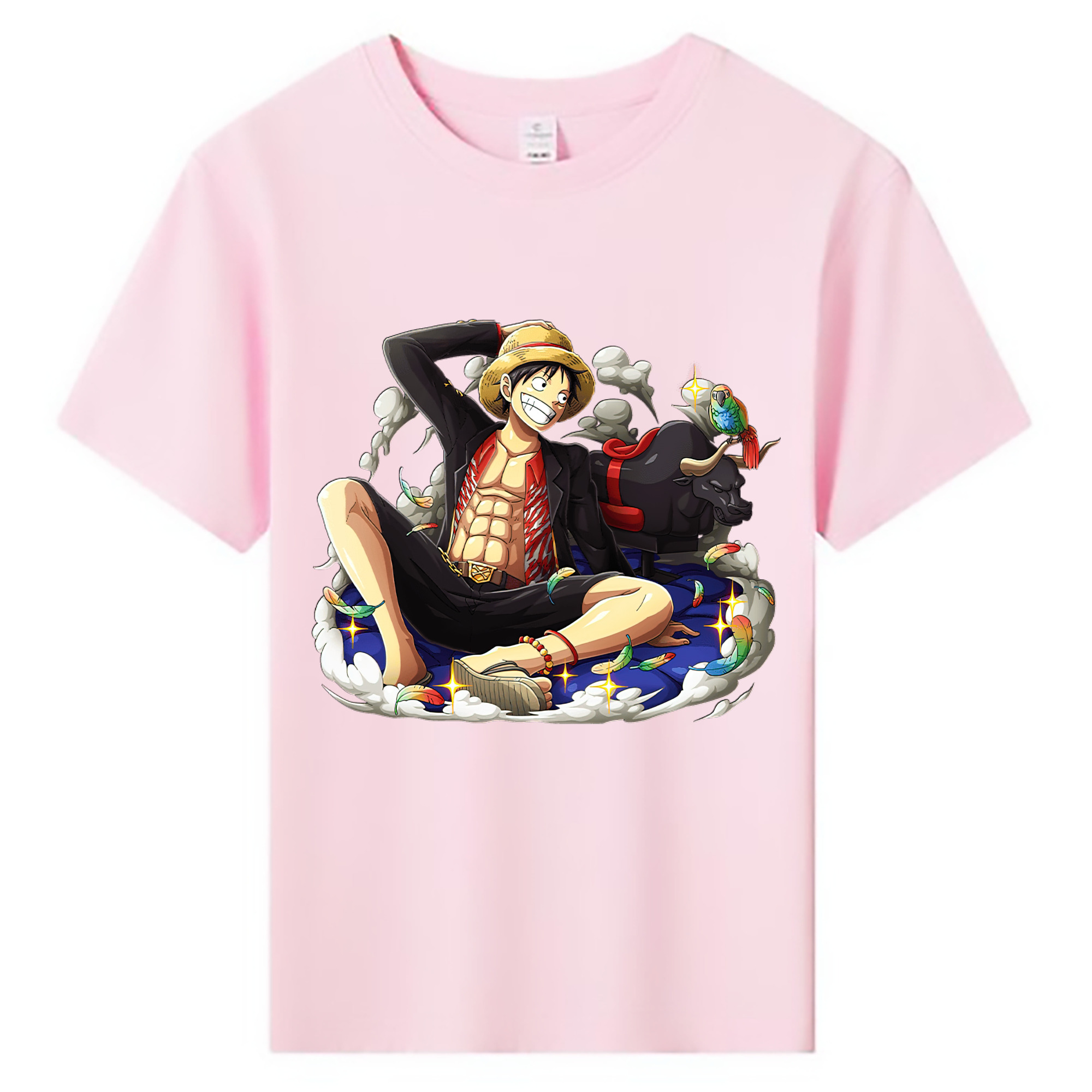 ワンピース モンキー・D・ルフィ ONE PIECE Monkey D. Luffy 綿100％キッズTシャツ（フロントプリント）