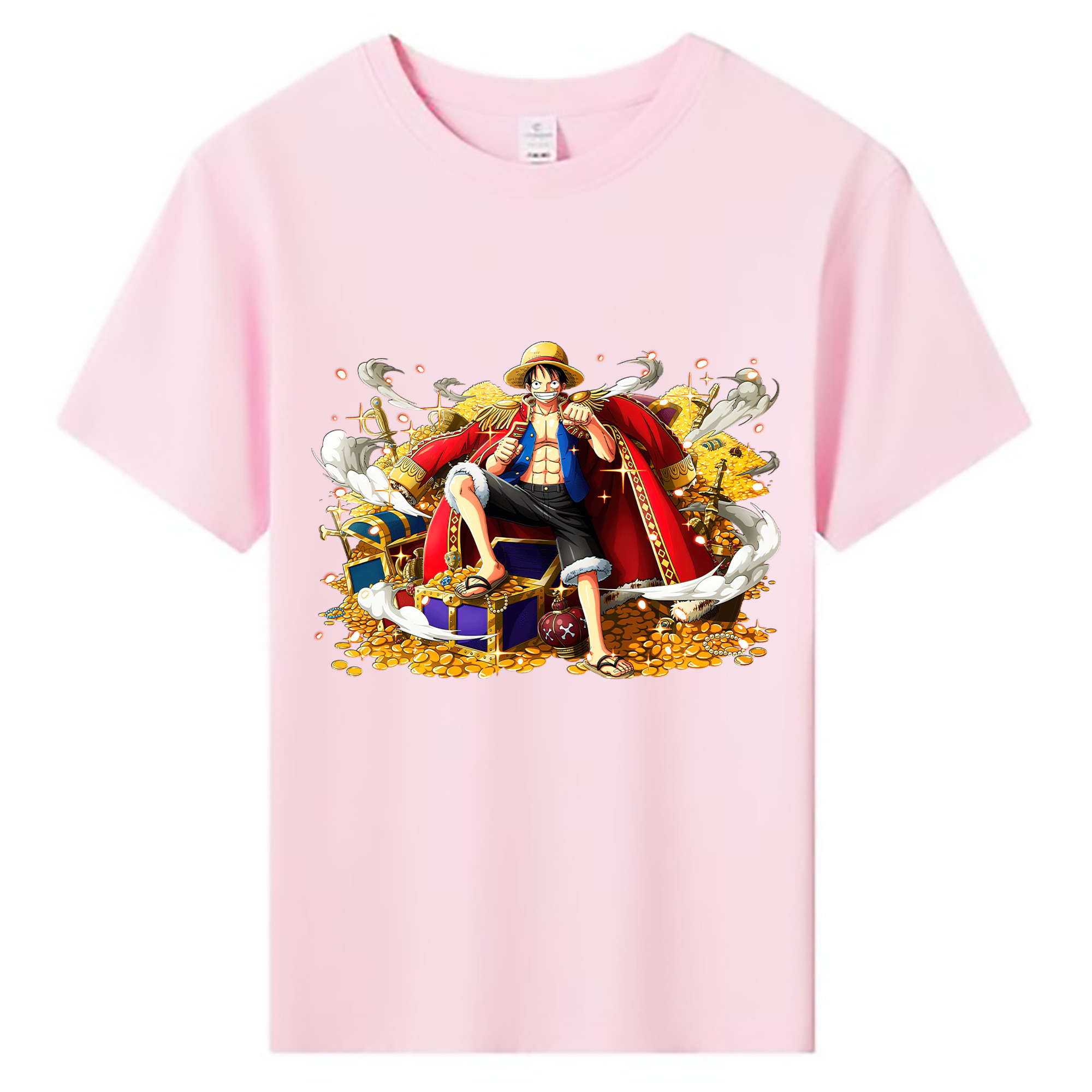 ワンピース モンキー・D・ルフィ ONE PIECE Monkey D. Luffy 綿100％キッズTシャツ（フロントプリント）