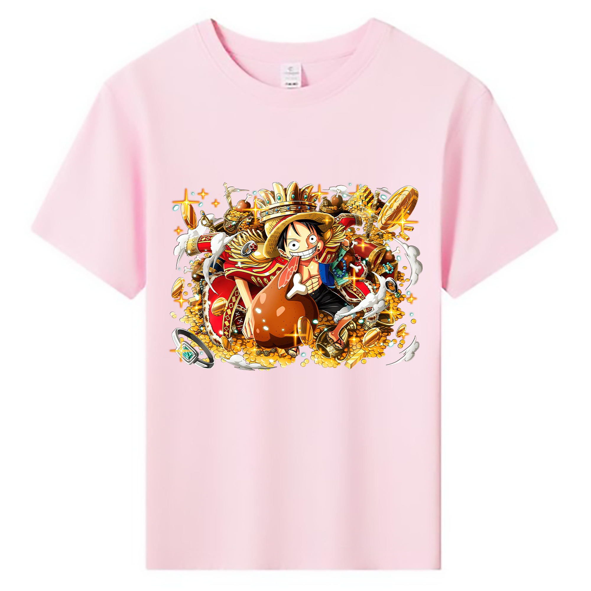 ワンピース モンキー・D・ルフィ ONE PIECE Monkey D. Luffy 綿100％キッズTシャツ（フロントプリント）