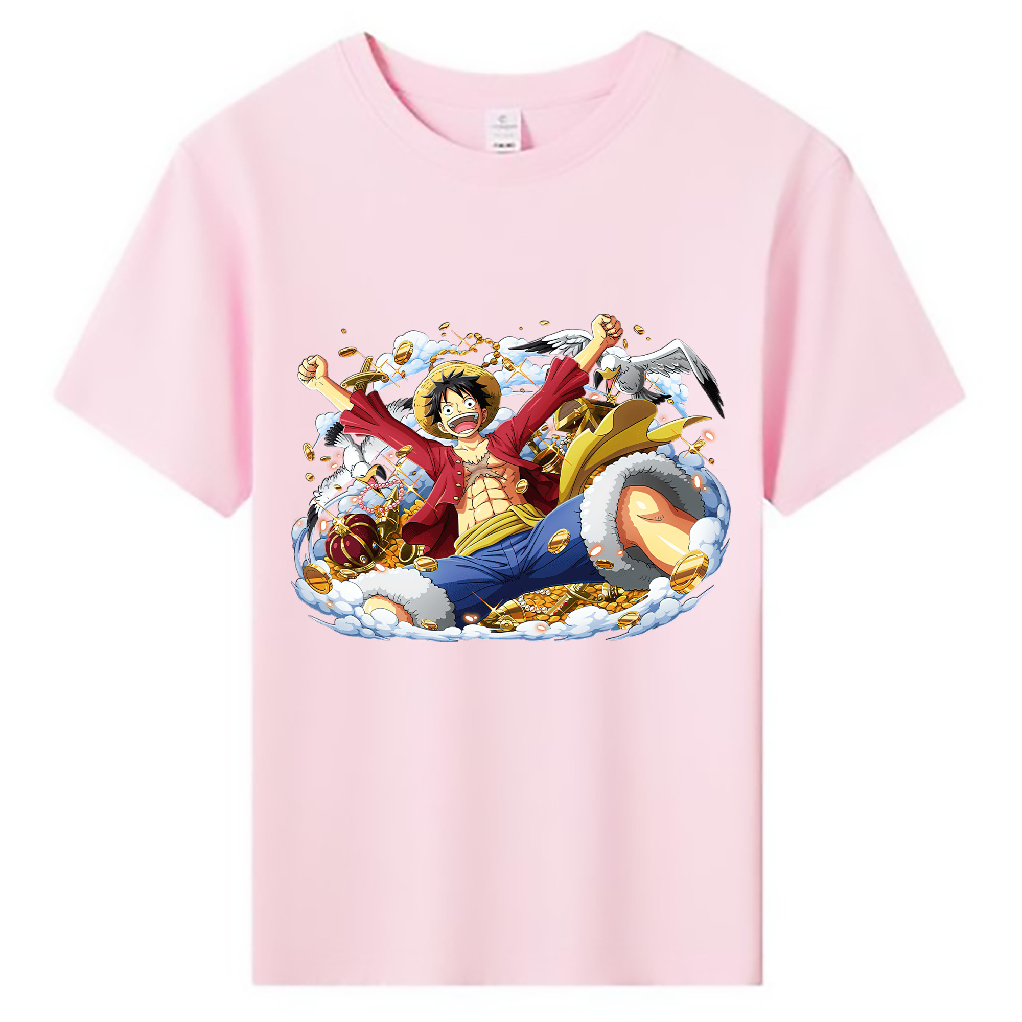 ワンピース モンキー・D・ルフィ ONE PIECE Monkey D. Luffy 綿100％キッズTシャツ（フロントプリント）
