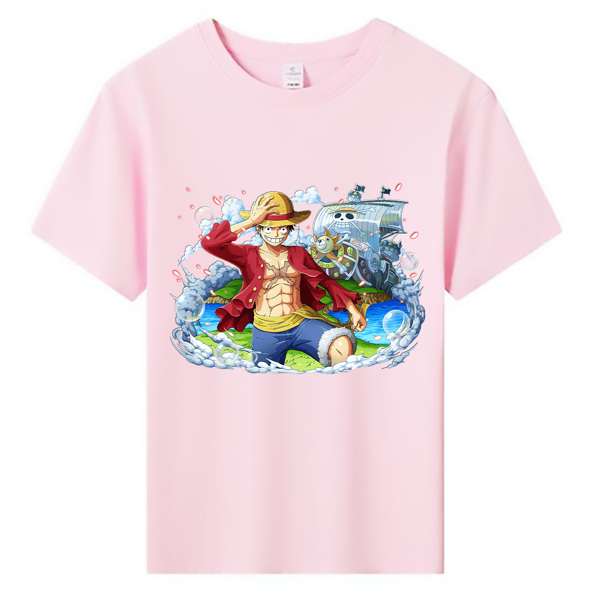 ワンピース モンキー・D・ルフィ ONE PIECE Monkey D. Luffy 綿100％キッズTシャツ（フロントプリント）