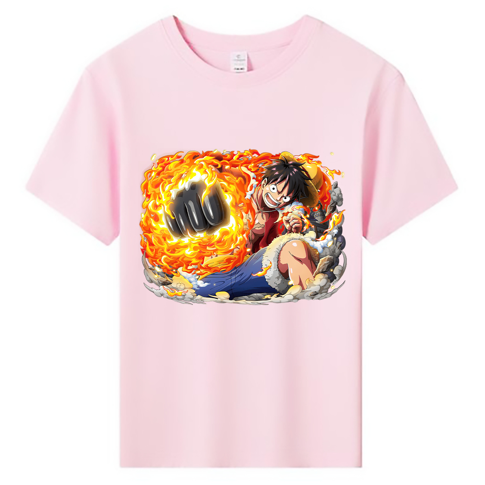 ワンピース モンキー・D・ルフィ ONE PIECE Monkey D. Luffy 綿100％キッズTシャツ（フロントプリント）