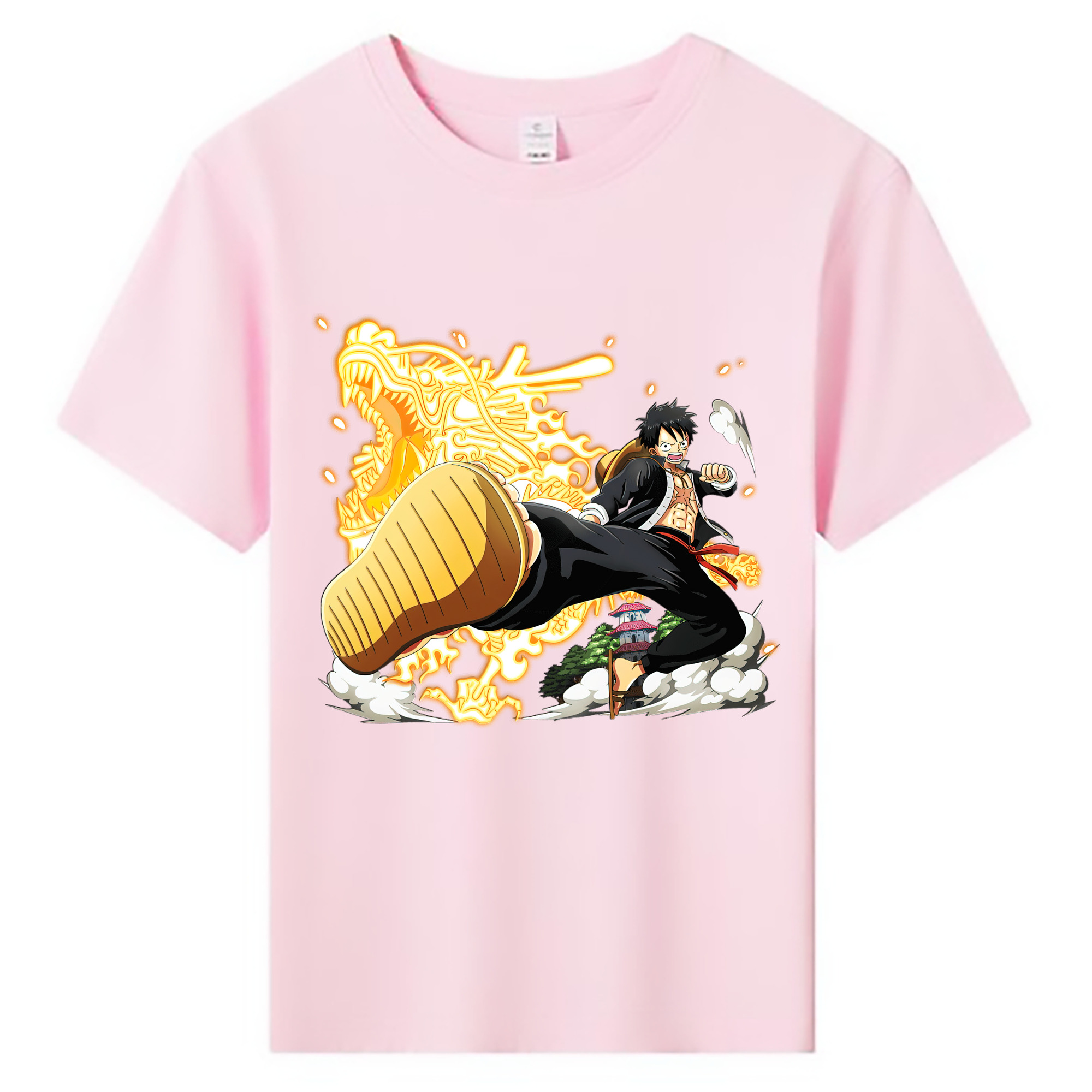ワンピース モンキー・D・ルフィ ONE PIECE Monkey D. Luffy 綿100％キッズTシャツ（フロントプリント）
