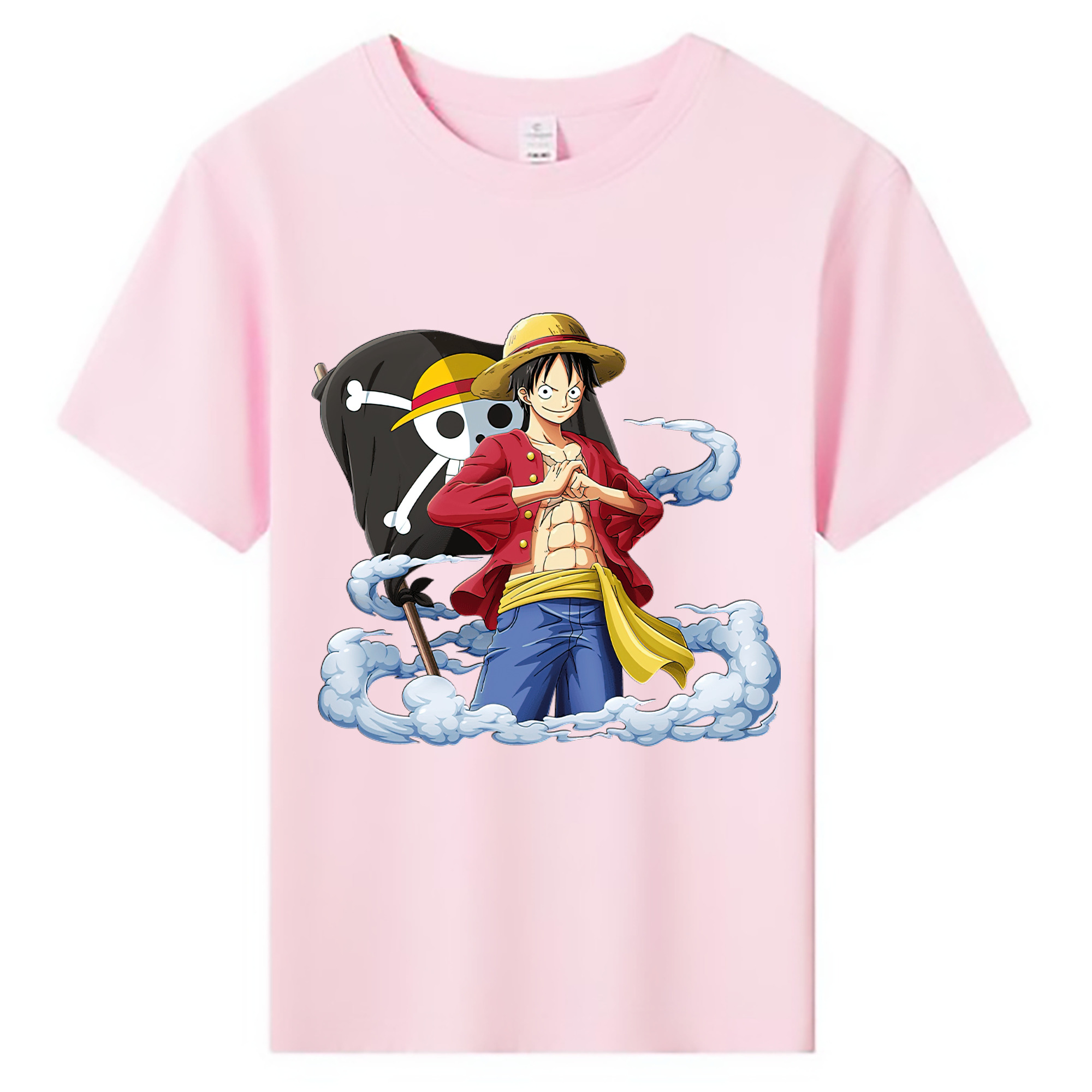 ワンピース モンキー・D・ルフィ ONE PIECE Monkey D. Luffy 綿100％キッズTシャツ（フロントプリント）