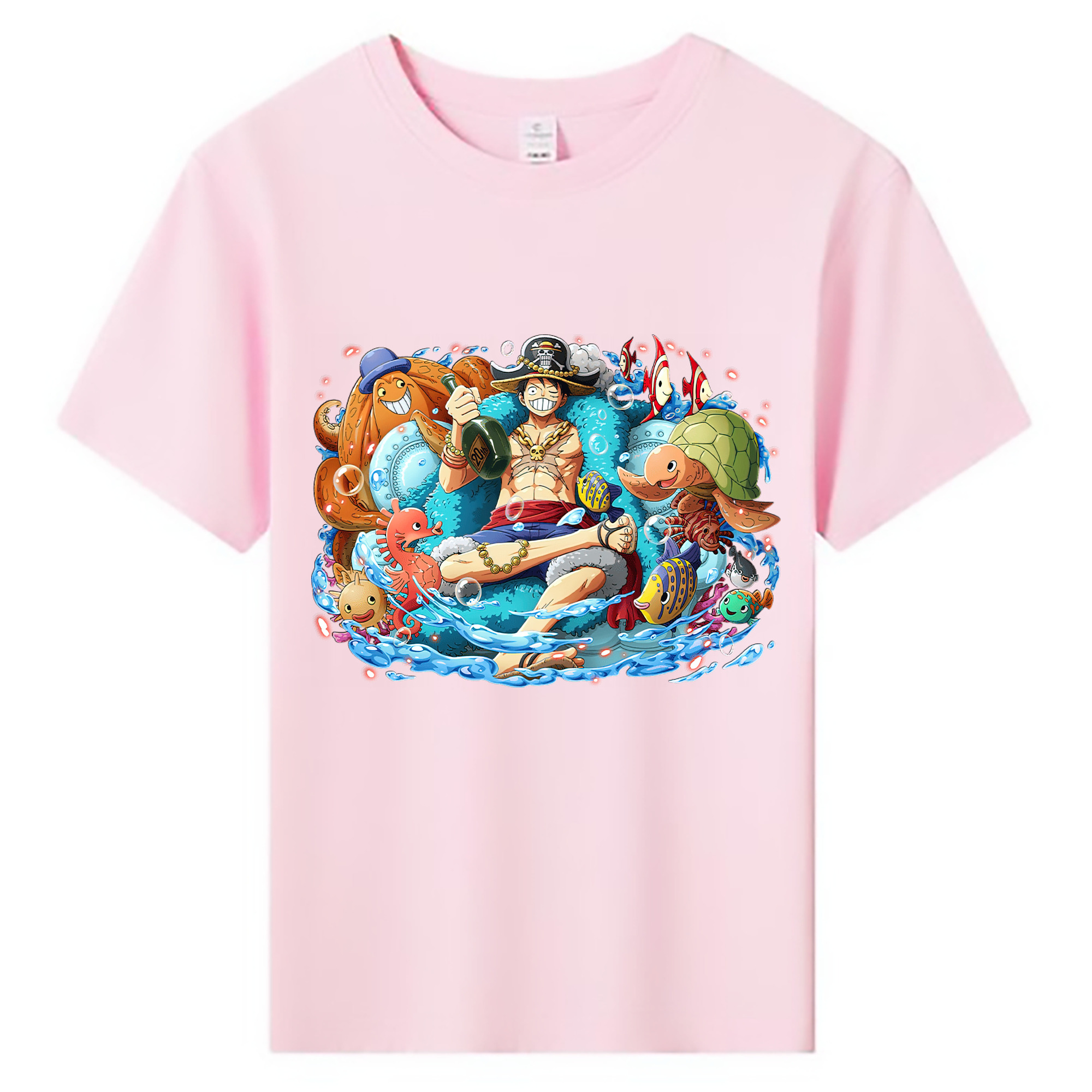 ワンピース モンキー・D・ルフィ ONE PIECE Monkey D. Luffy 綿100％キッズTシャツ（フロントプリント）