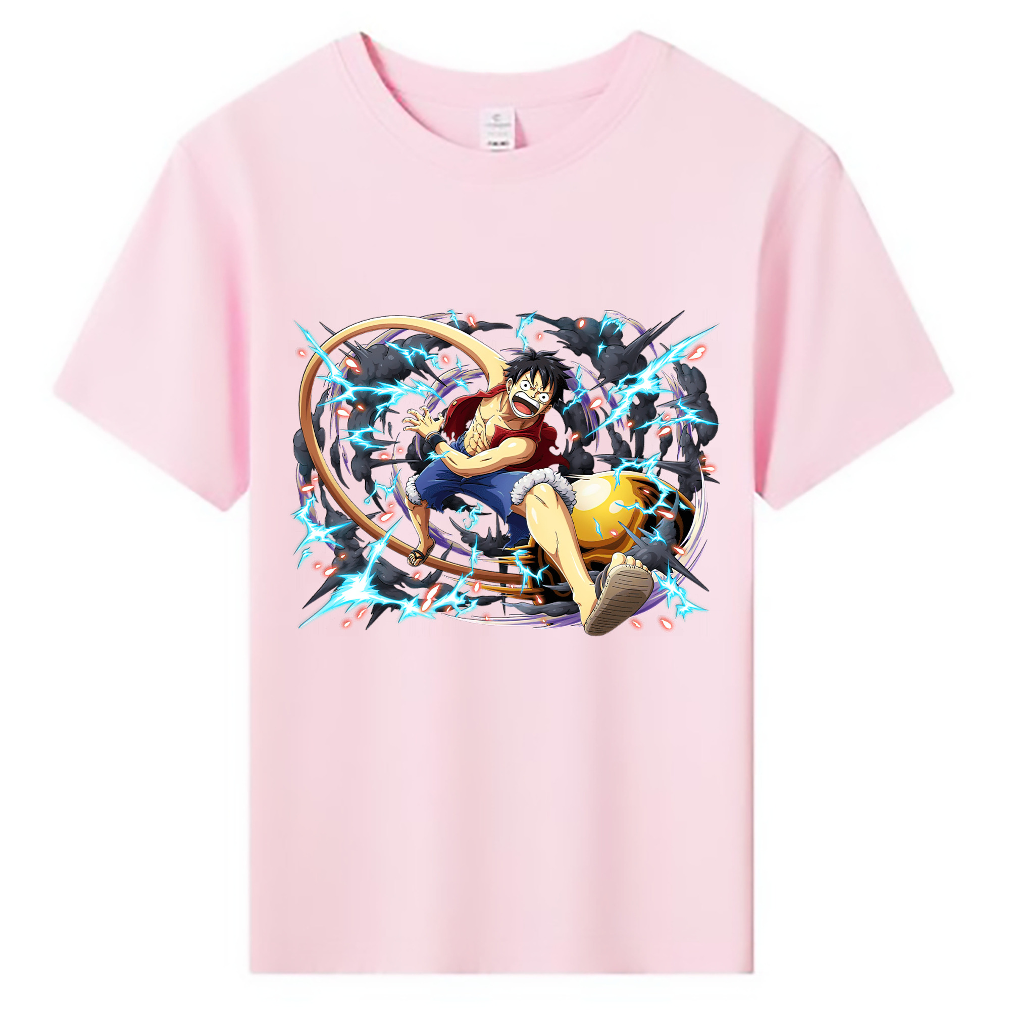 ワンピース モンキー・D・ルフィ ONE PIECE Monkey D. Luffy 綿100％キッズTシャツ（フロントプリント）