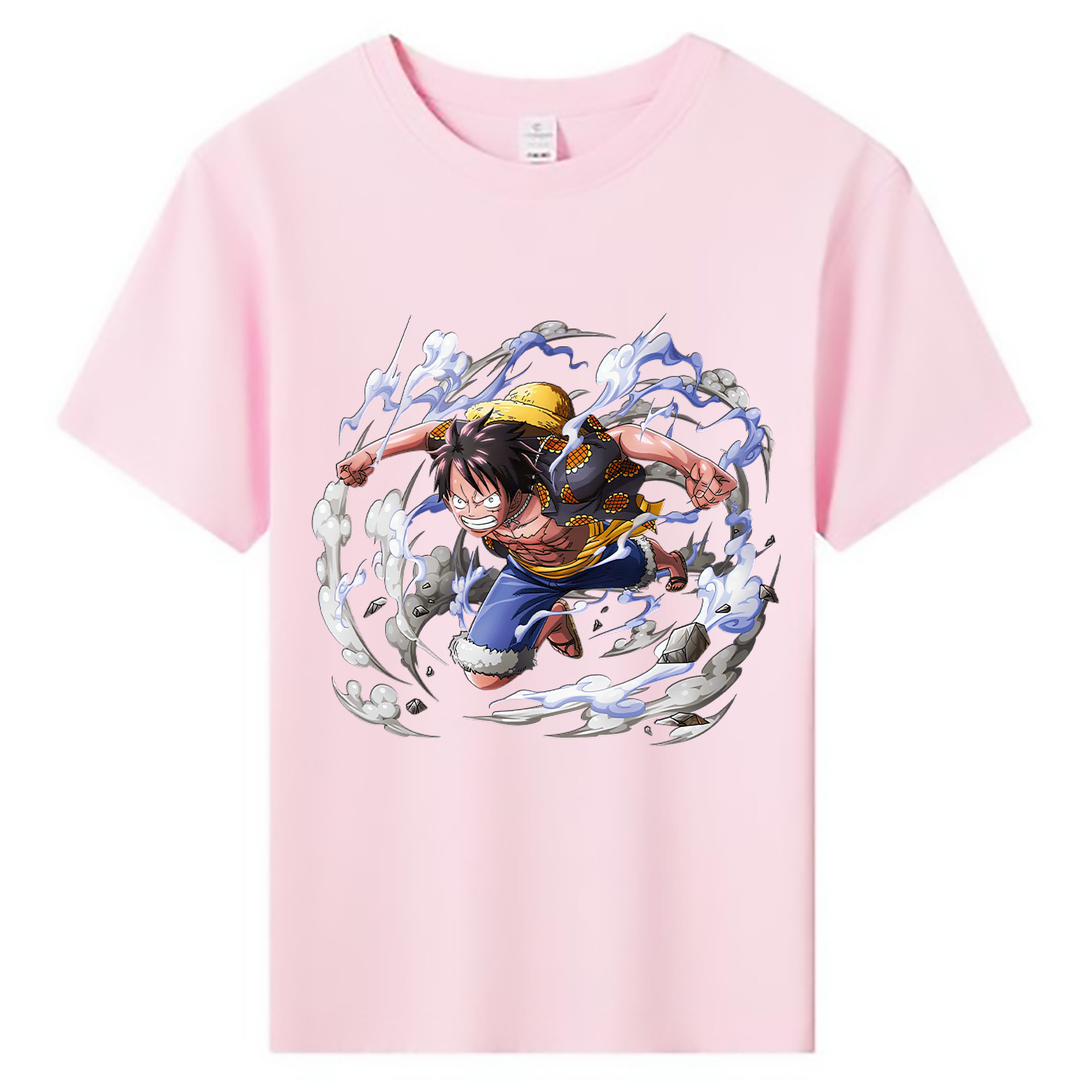 ワンピース モンキー・D・ルフィ ONE PIECE Monkey D. Luffy 綿100％キッズTシャツ（フロントプリント）