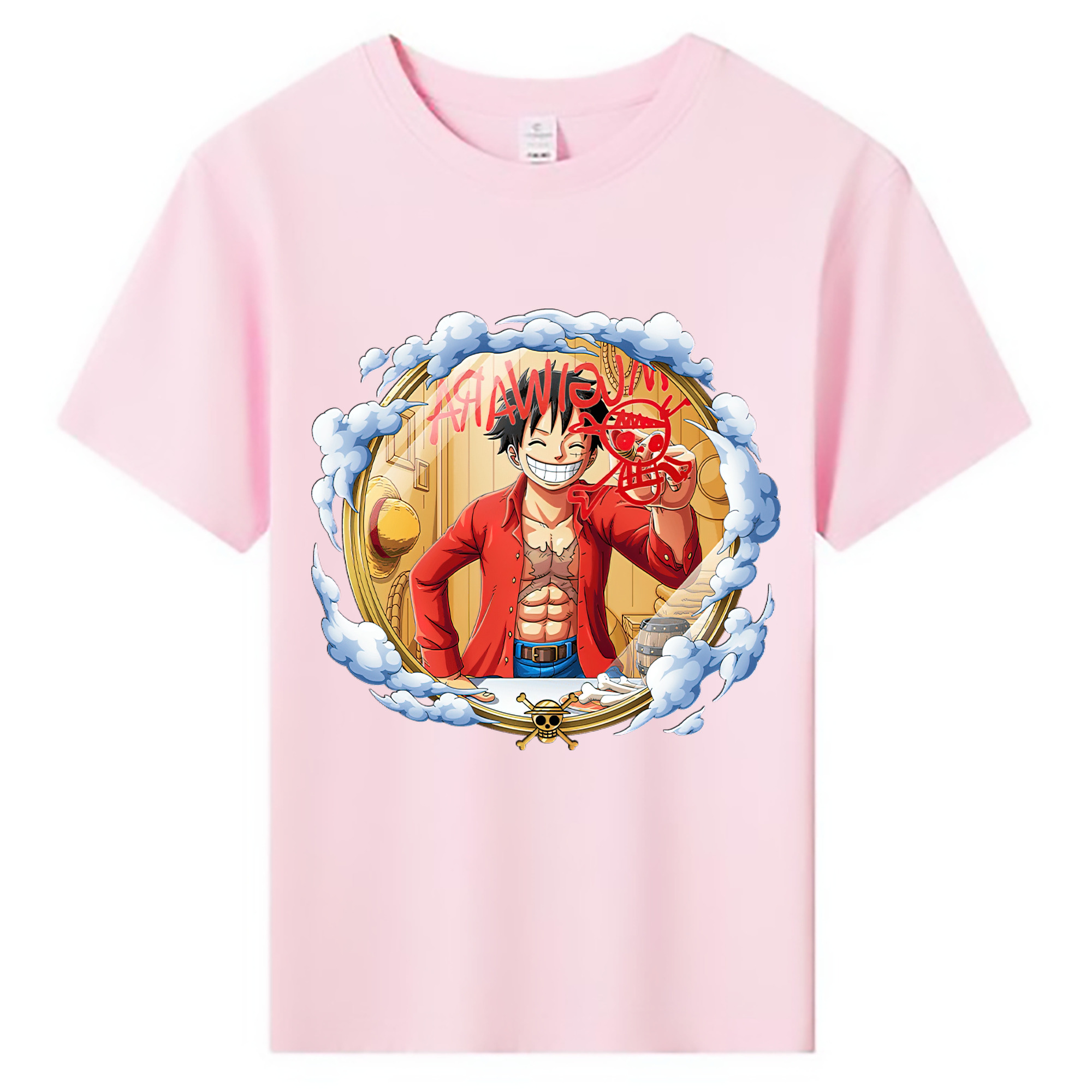 ワンピース モンキー・D・ルフィ ONE PIECE Monkey D. Luffy 綿100％キッズTシャツ（フロントプリント）