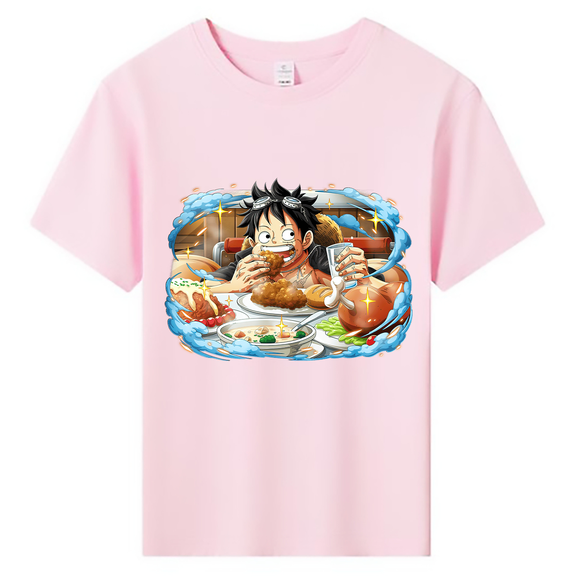 ワンピース モンキー・D・ルフィ ONE PIECE Monkey D. Luffy 綿100％キッズTシャツ（フロントプリント）