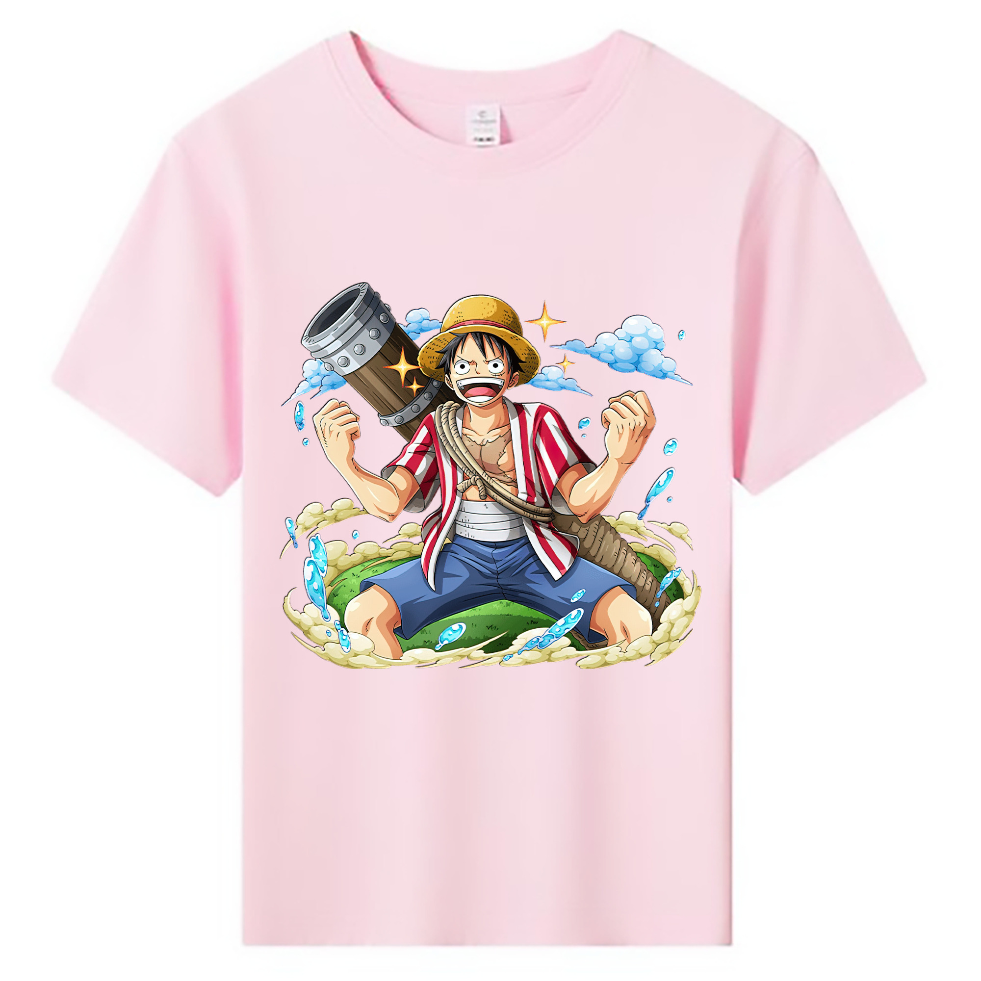 ワンピース モンキー・D・ルフィ ONE PIECE Monkey D. Luffy 綿100％キッズTシャツ（フロントプリント）