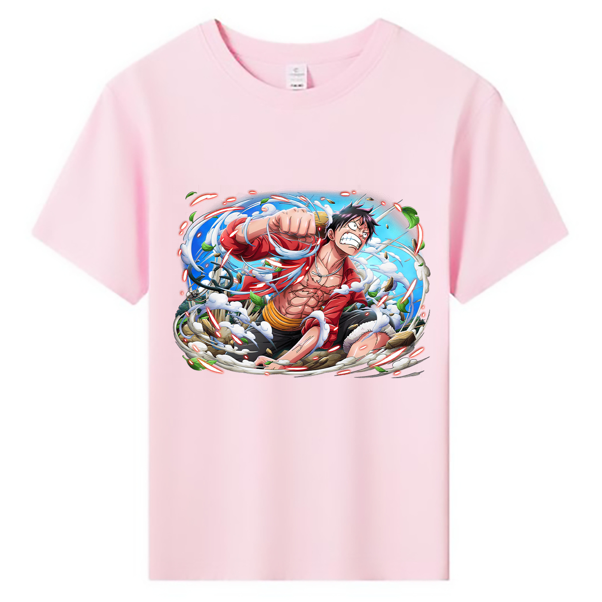 ワンピース モンキー・D・ルフィ ONE PIECE Monkey D. Luffy 綿100％キッズTシャツ（フロントプリント）