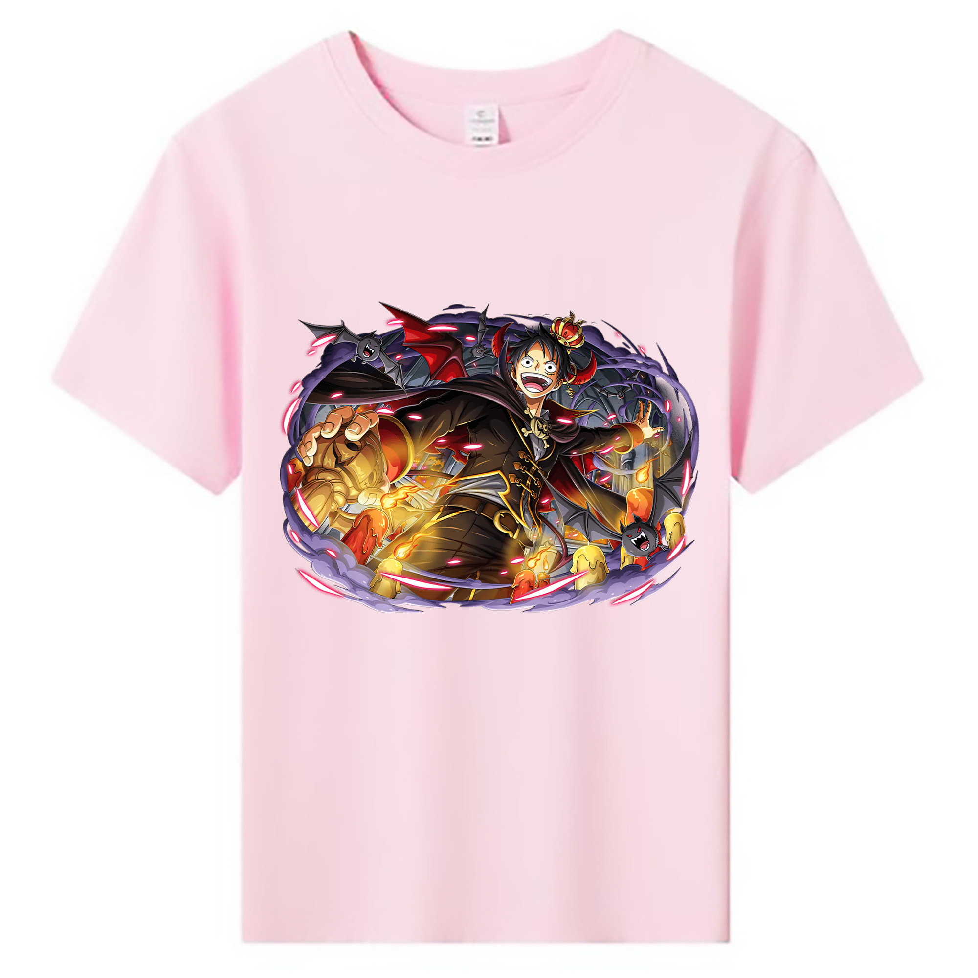 ワンピース モンキー・D・ルフィ ONE PIECE Monkey D. Luffy 綿100％キッズTシャツ（フロントプリント）