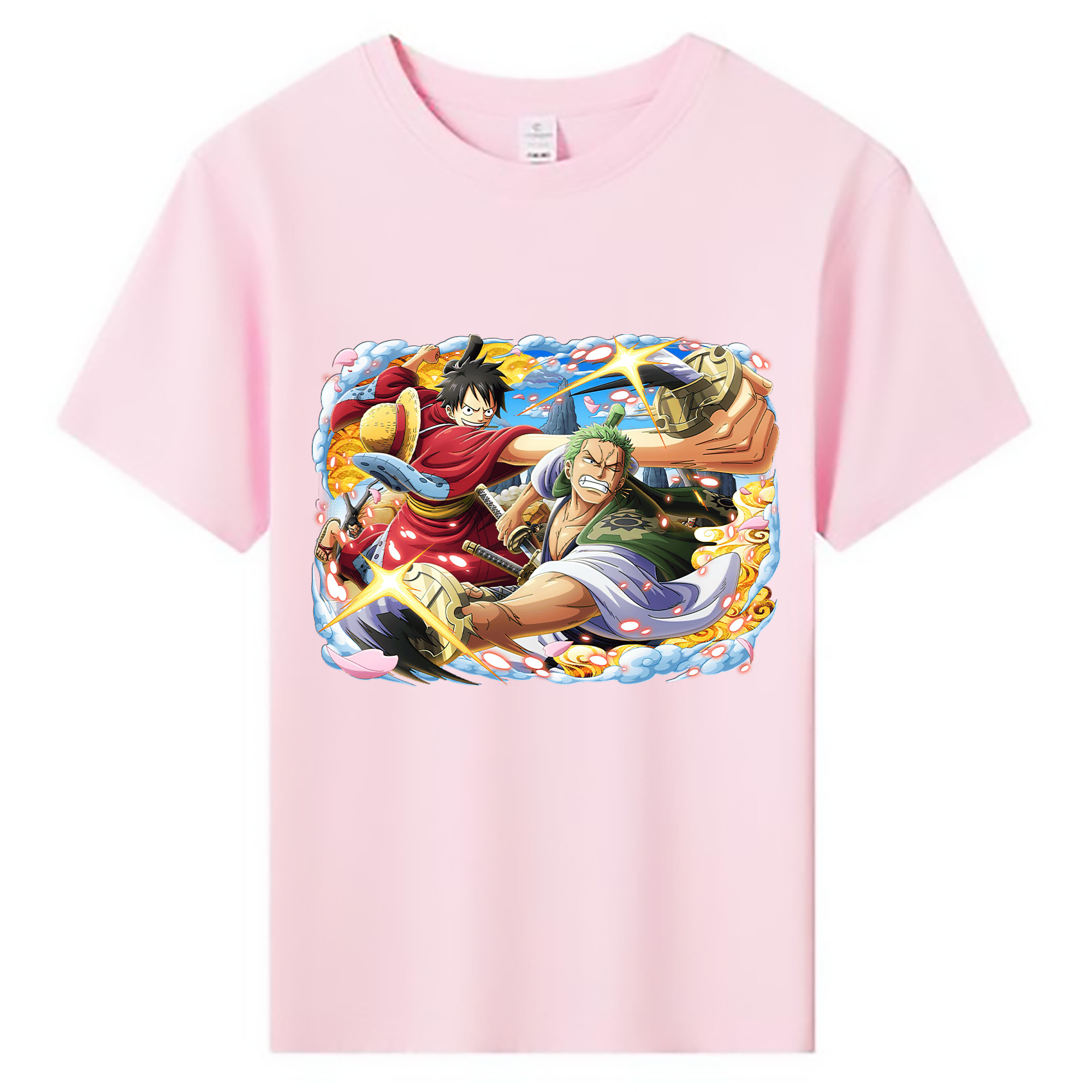 ワンピース モンキー・D・ルフィ ONE PIECE Monkey D. Luffy 綿100％キッズTシャツ（フロントプリント）