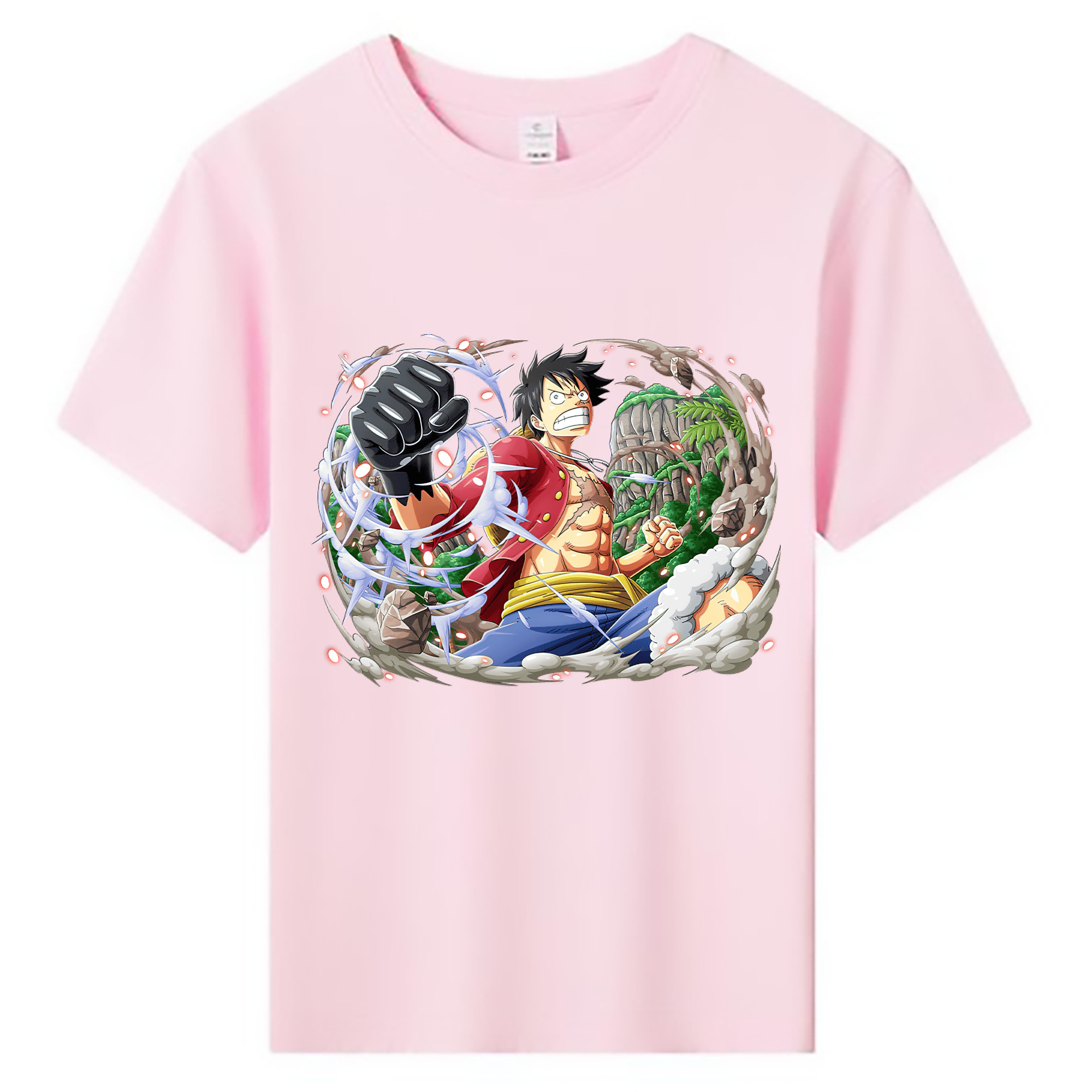 ワンピース モンキー・D・ルフィ ONE PIECE Monkey D. Luffy 綿100％キッズTシャツ（フロントプリント）