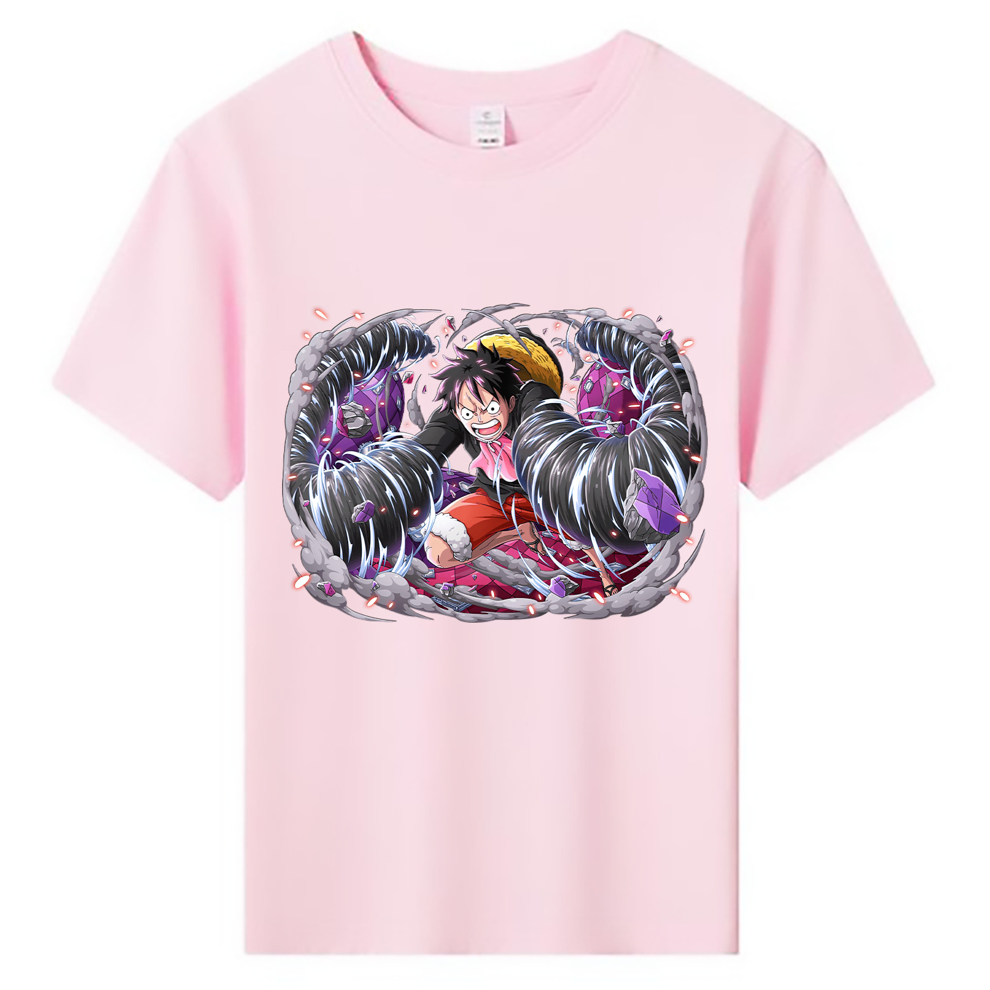 ワンピース モンキー・D・ルフィ ONE PIECE Monkey D. Luffy 綿100％キッズTシャツ（フロントプリント）