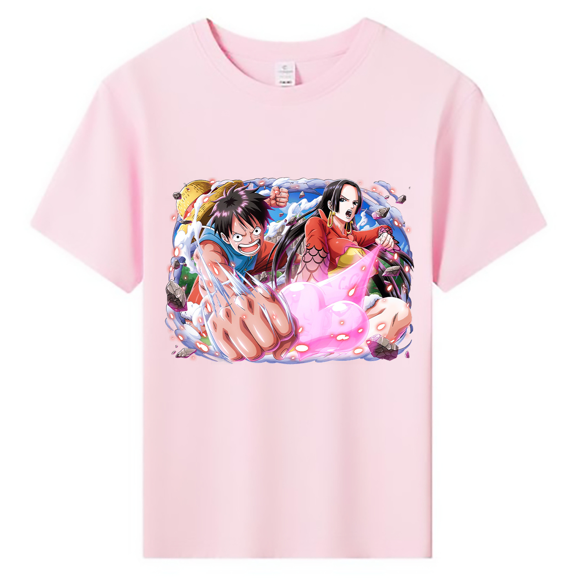 ワンピース モンキー・D・ルフィ ONE PIECE Monkey D. Luffy 綿100％キッズTシャツ（フロントプリント）