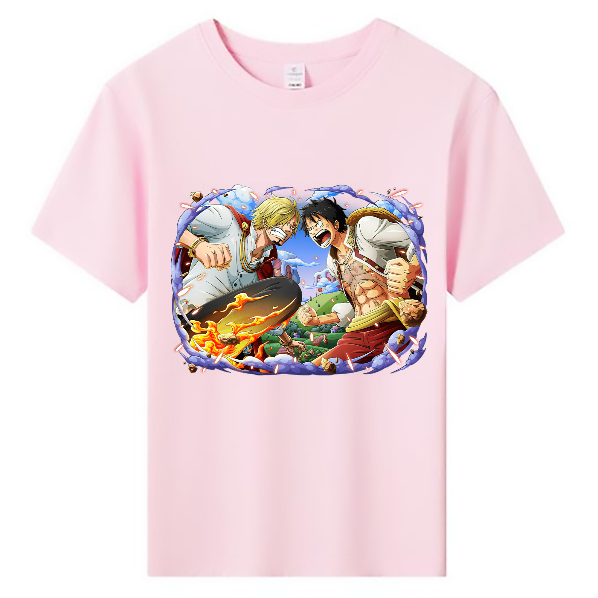 ワンピース モンキー・D・ルフィ ONE PIECE Monkey D. Luffy 綿100％キッズTシャツ（フロントプリント）