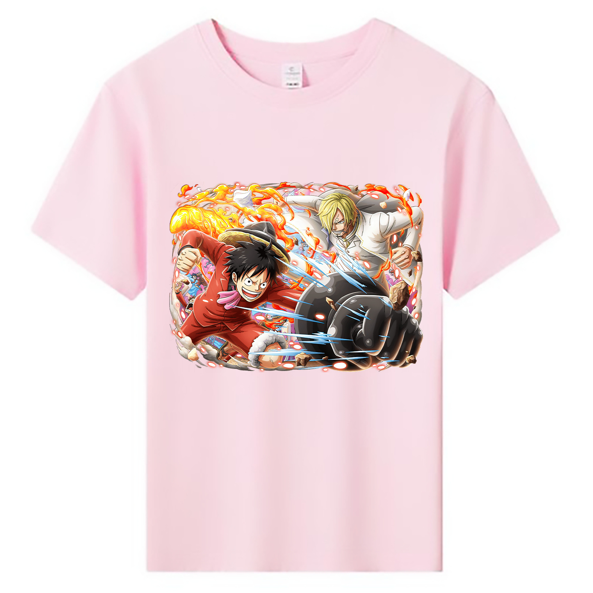 ワンピース モンキー・D・ルフィ ONE PIECE Monkey D. Luffy 綿100％キッズTシャツ（フロントプリント）