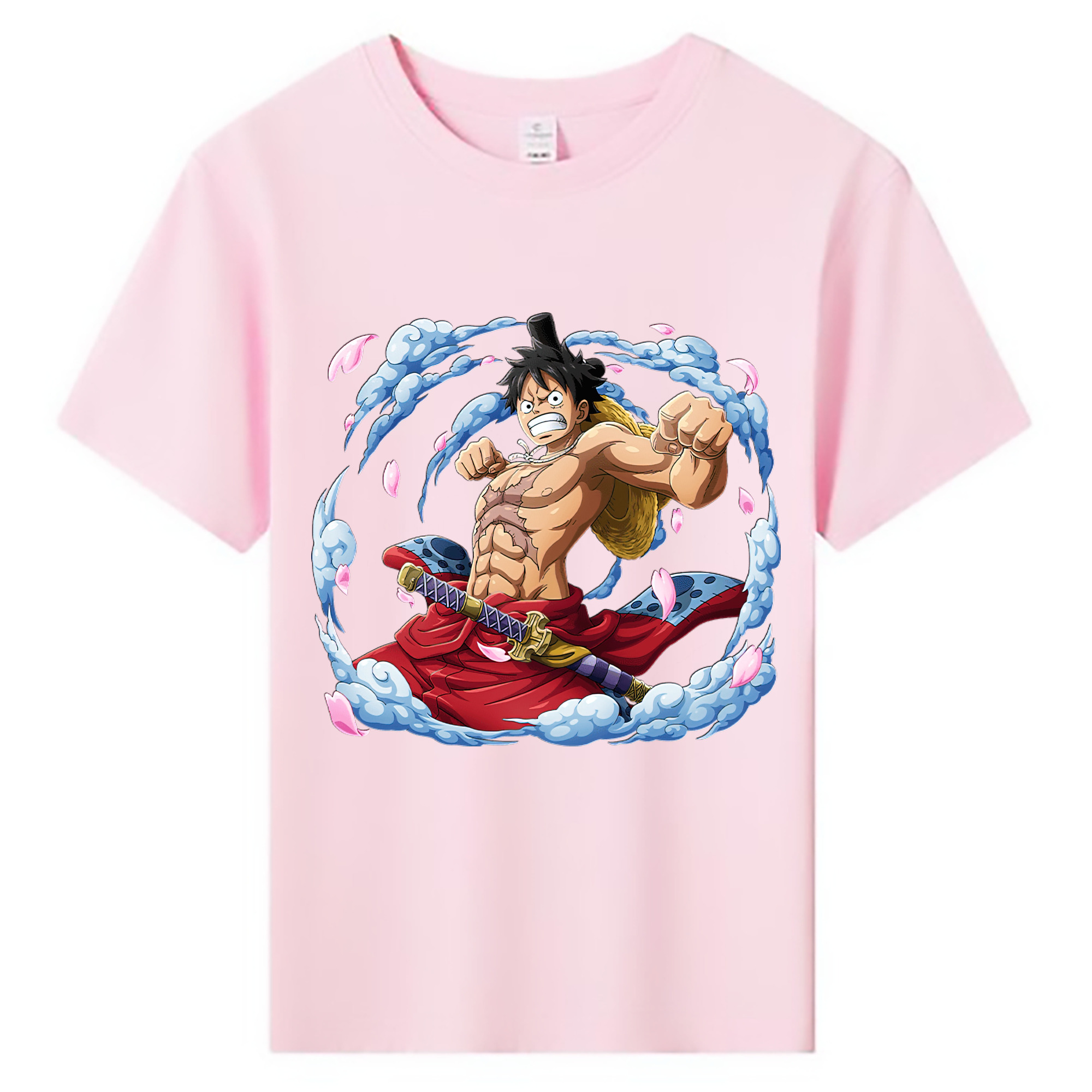 ワンピース モンキー・D・ルフィ ONE PIECE Monkey D. Luffy 綿100％キッズTシャツ（フロントプリント）