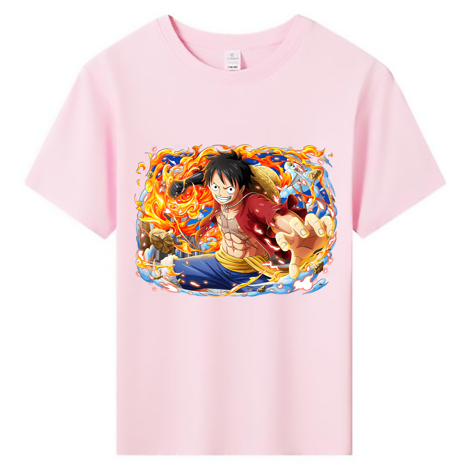 ワンピース モンキー・D・ルフィ ONE PIECE Monkey D. Luffy 綿100％キッズTシャツ（フロントプリント）