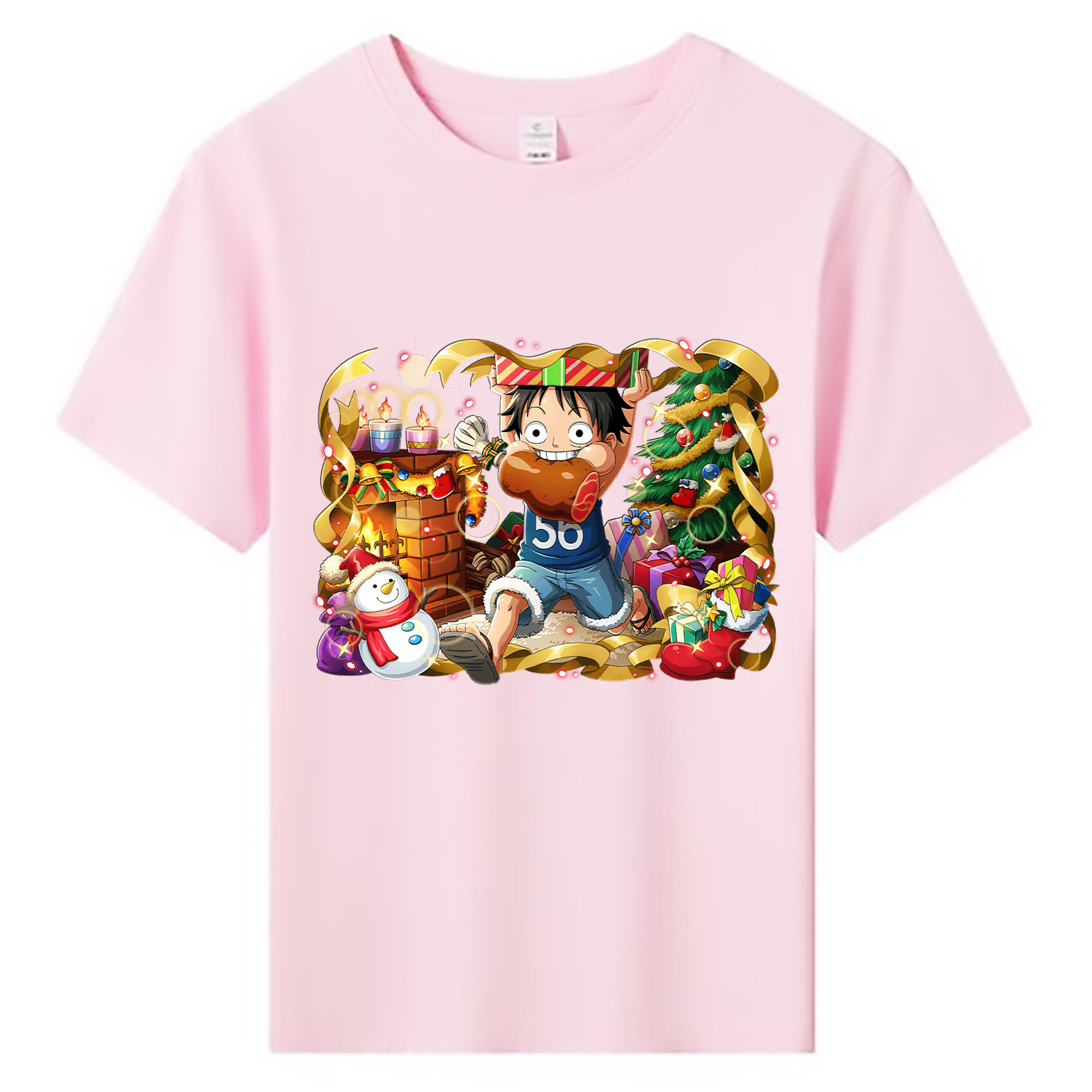 ワンピース モンキー・D・ルフィ ONE PIECE Monkey D. Luffy 綿100％キッズTシャツ（フロントプリント）