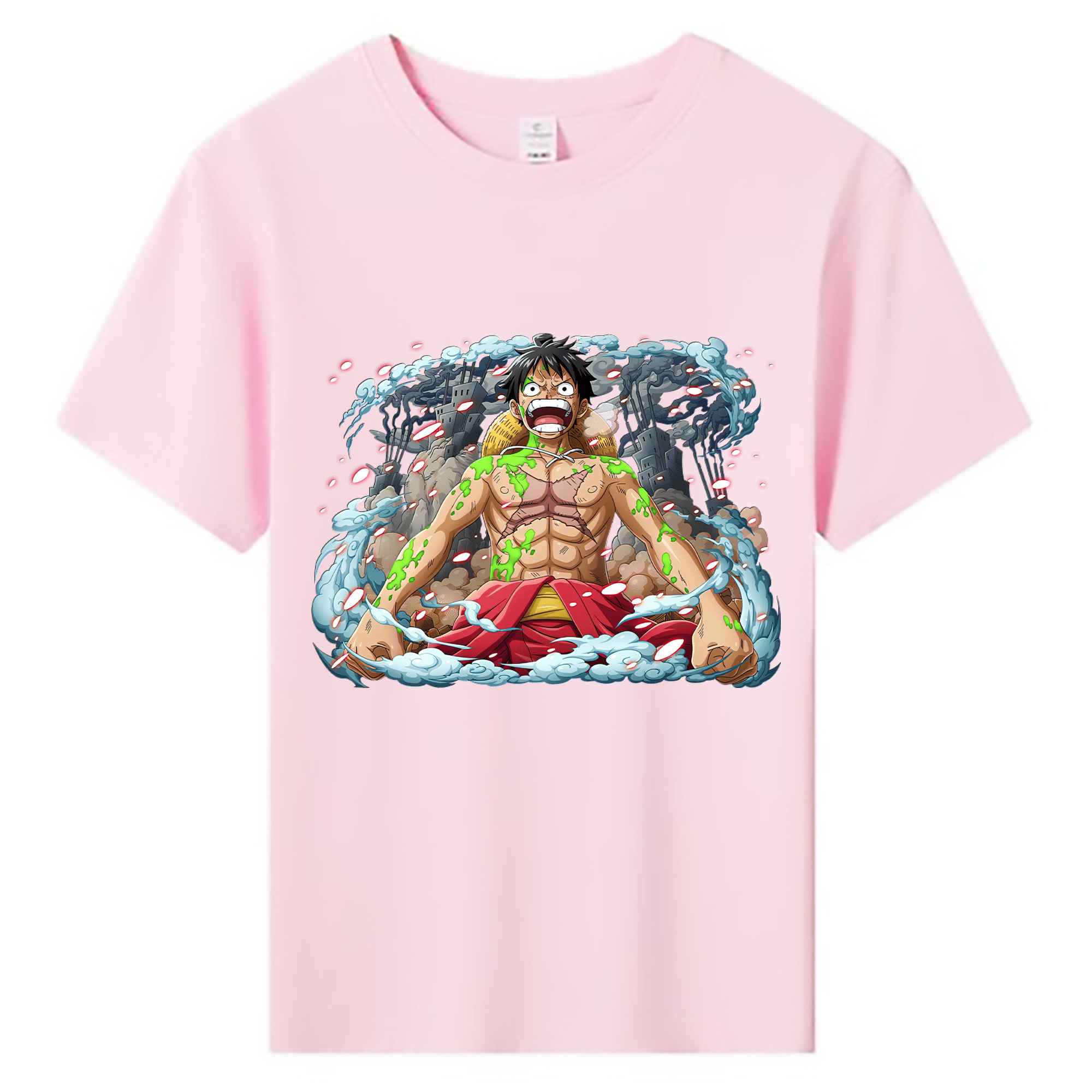 ワンピース モンキー・D・ルフィ ONE PIECE Monkey D. Luffy 綿100％キッズTシャツ（フロントプリント）