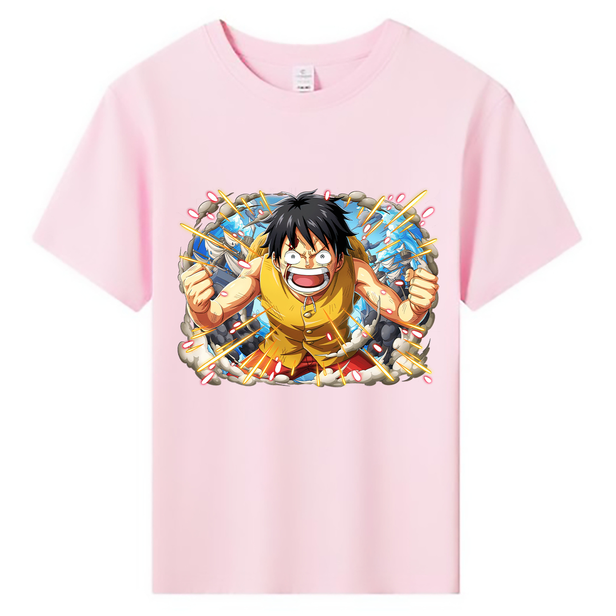 ワンピース モンキー・D・ルフィ ONE PIECE Monkey D. Luffy 綿100％キッズTシャツ（フロントプリント）