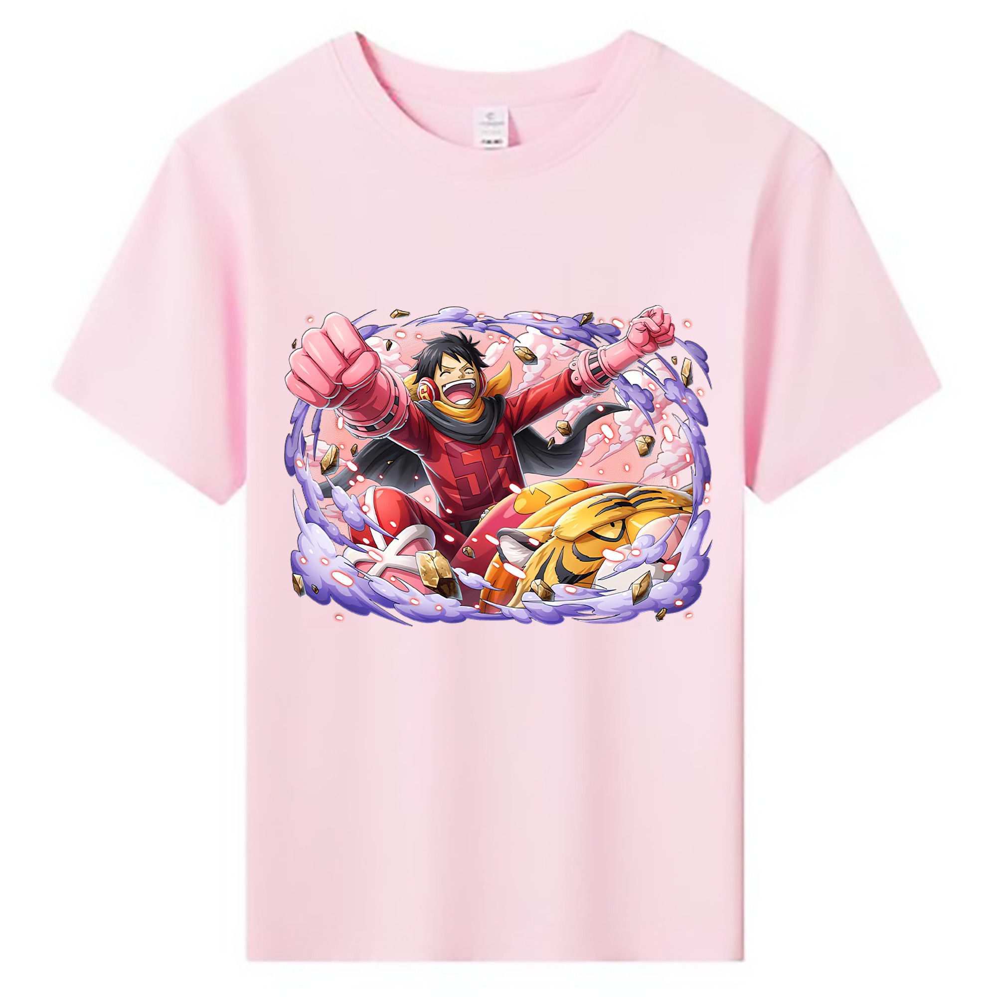 ワンピース モンキー・D・ルフィ ONE PIECE Monkey D. Luffy 綿100％キッズTシャツ（フロントプリント）