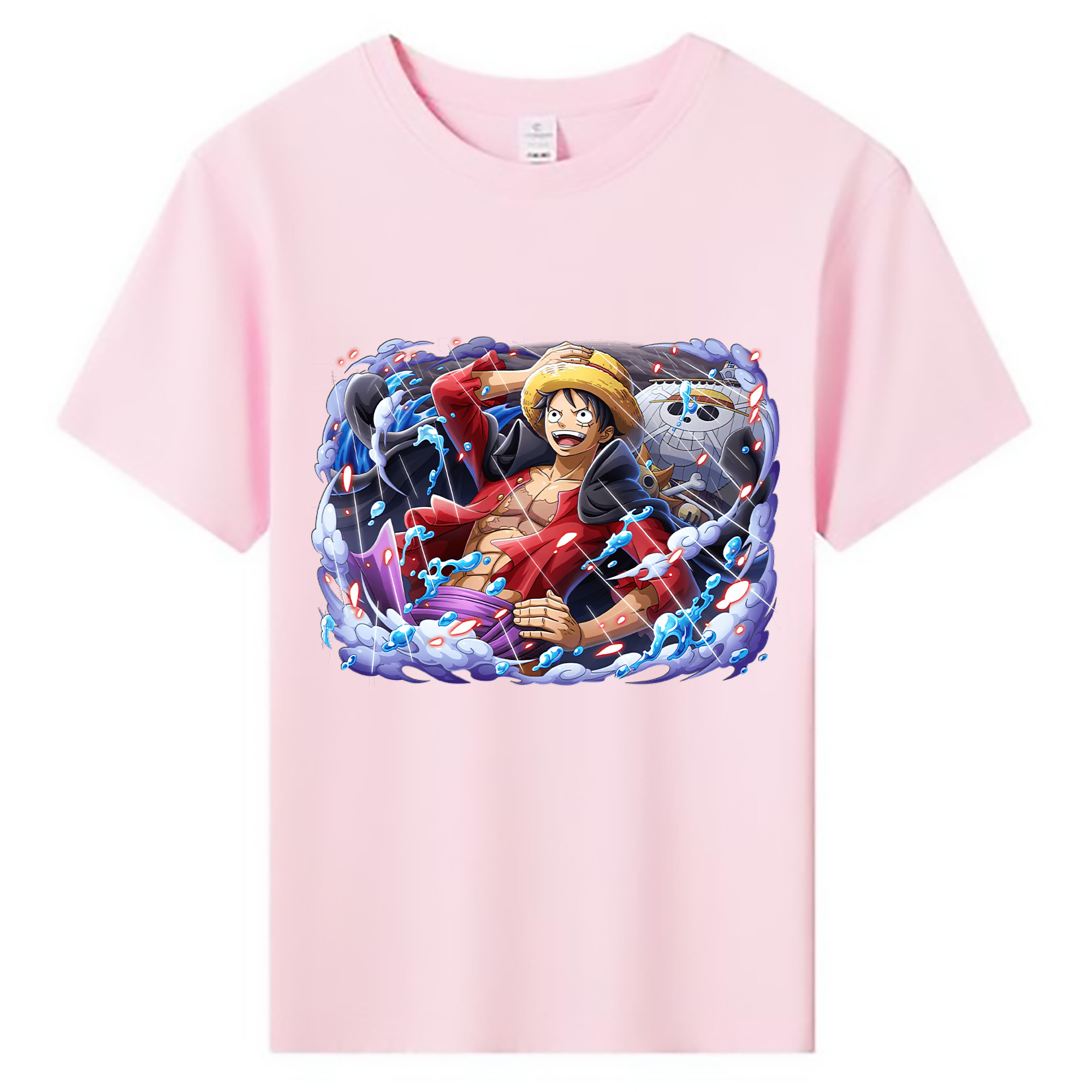 ワンピース モンキー・D・ルフィ ONE PIECE Monkey D. Luffy 綿100％キッズTシャツ（フロントプリント）