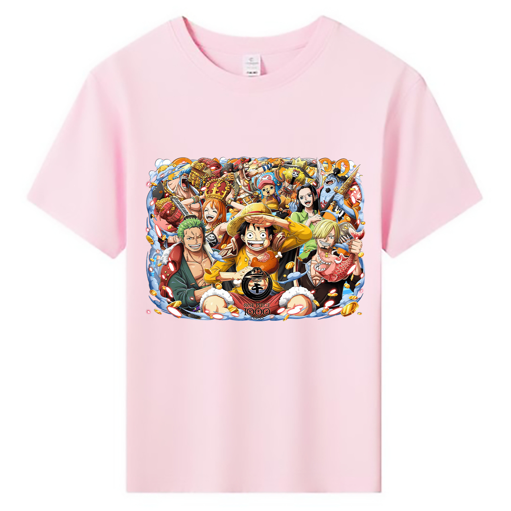 ワンピース モンキー・D・ルフィ ONE PIECE Monkey D. Luffy 綿100％キッズTシャツ（フロントプリント）