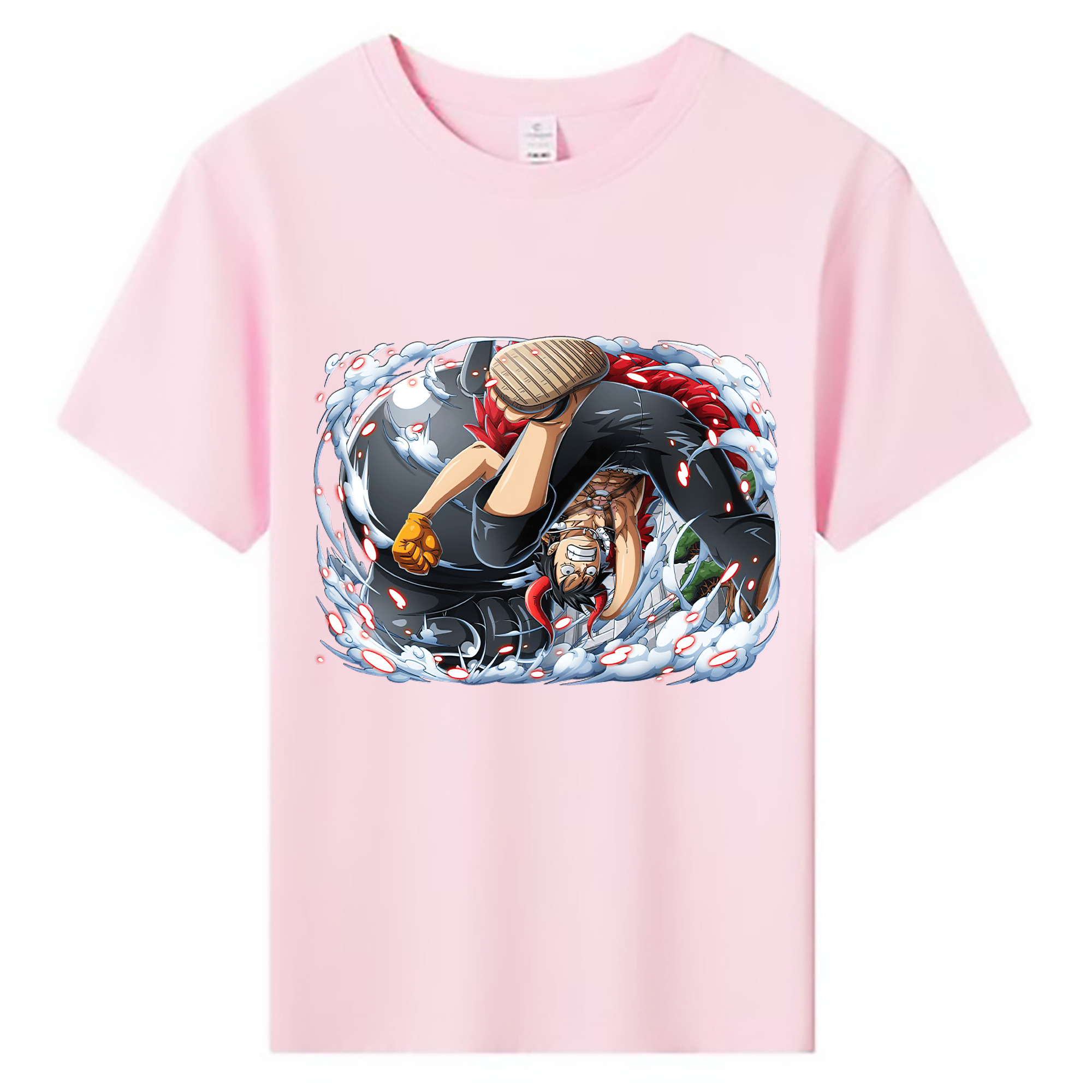 ワンピース モンキー・D・ルフィ ONE PIECE Monkey D. Luffy 綿100％キッズTシャツ（フロントプリント）