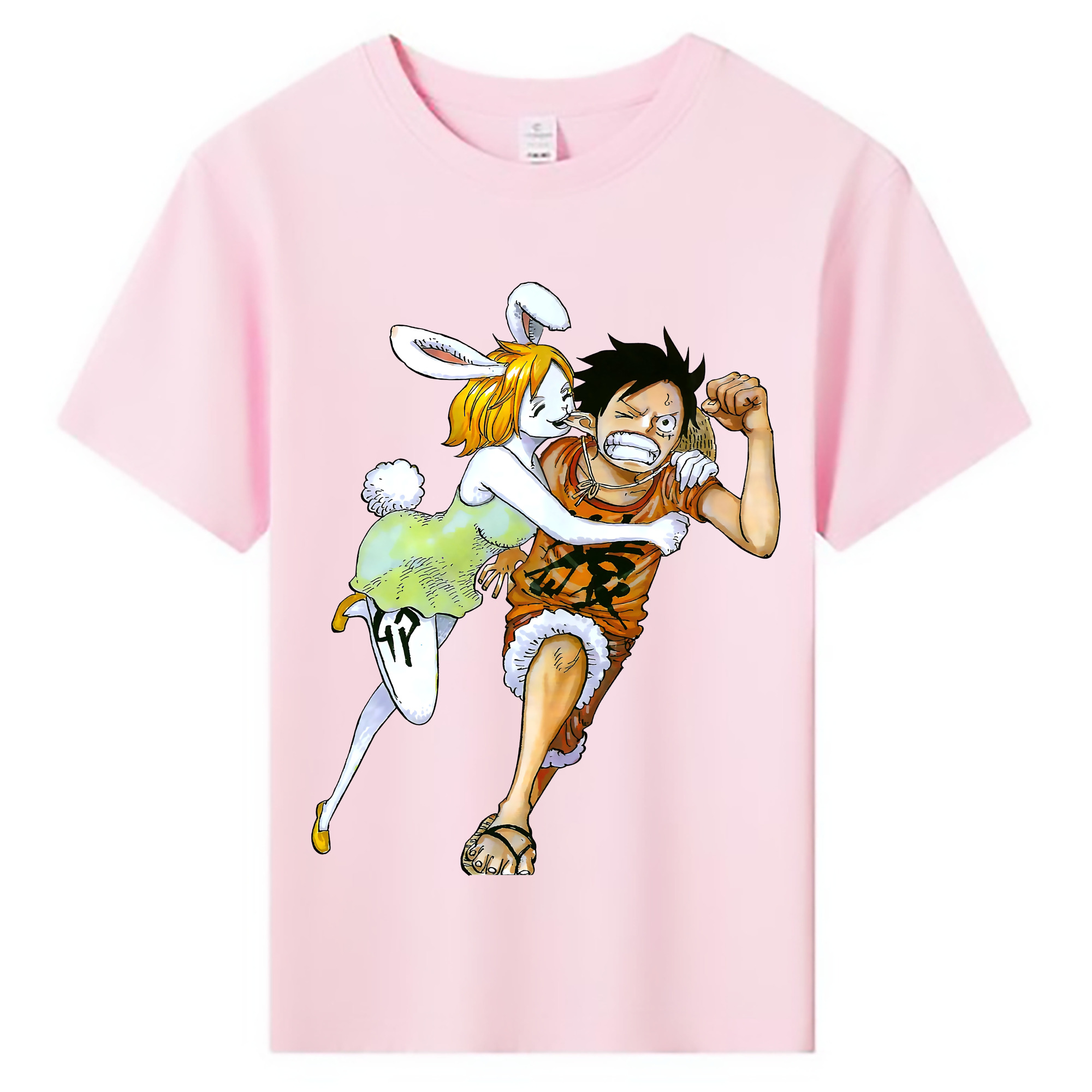 ワンピース モンキー・D・ルフィ ONE PIECE Monkey D. Luffy 綿100％キッズTシャツ（フロントプリント）