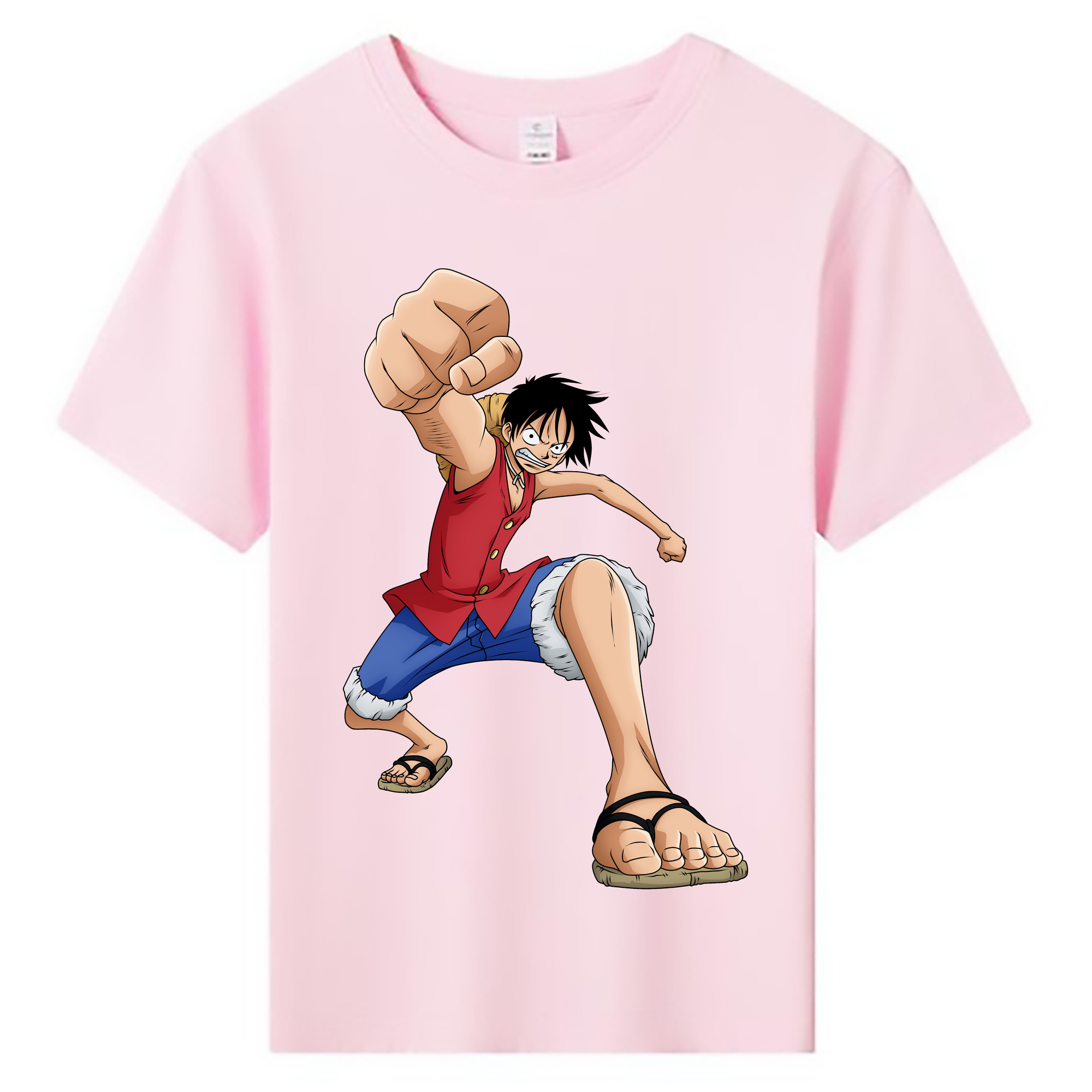 ワンピース モンキー・D・ルフィ ONE PIECE Monkey D. Luffy 綿100％キッズTシャツ（フロントプリント）