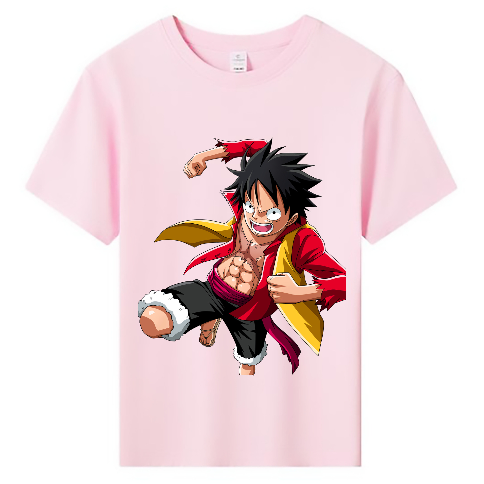 ワンピース モンキー・D・ルフィ ONE PIECE Monkey D. Luffy 綿100％キッズTシャツ（フロントプリント）