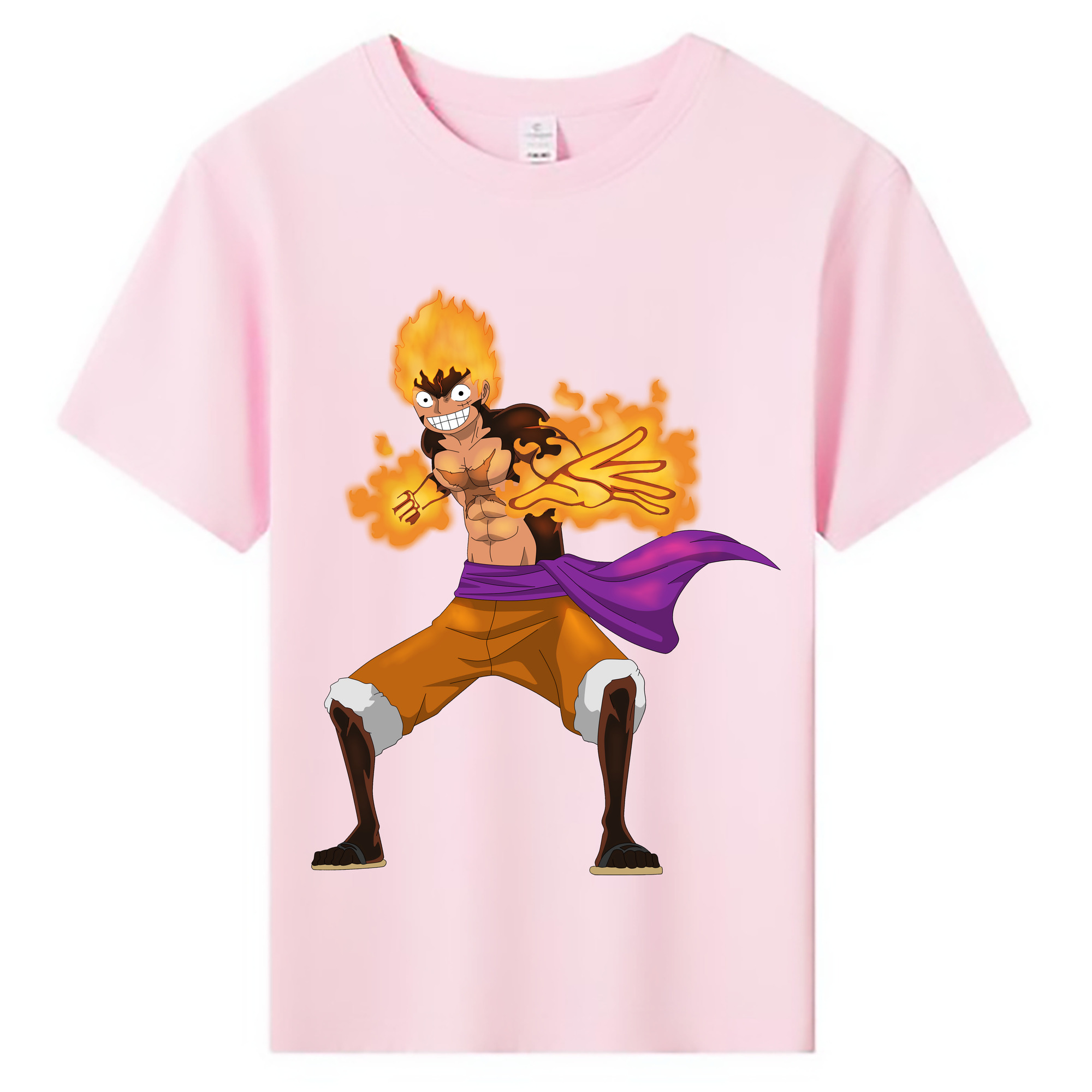 ワンピース モンキー・D・ルフィ ONE PIECE Monkey D. Luffy 綿100％キッズTシャツ（フロントプリント）