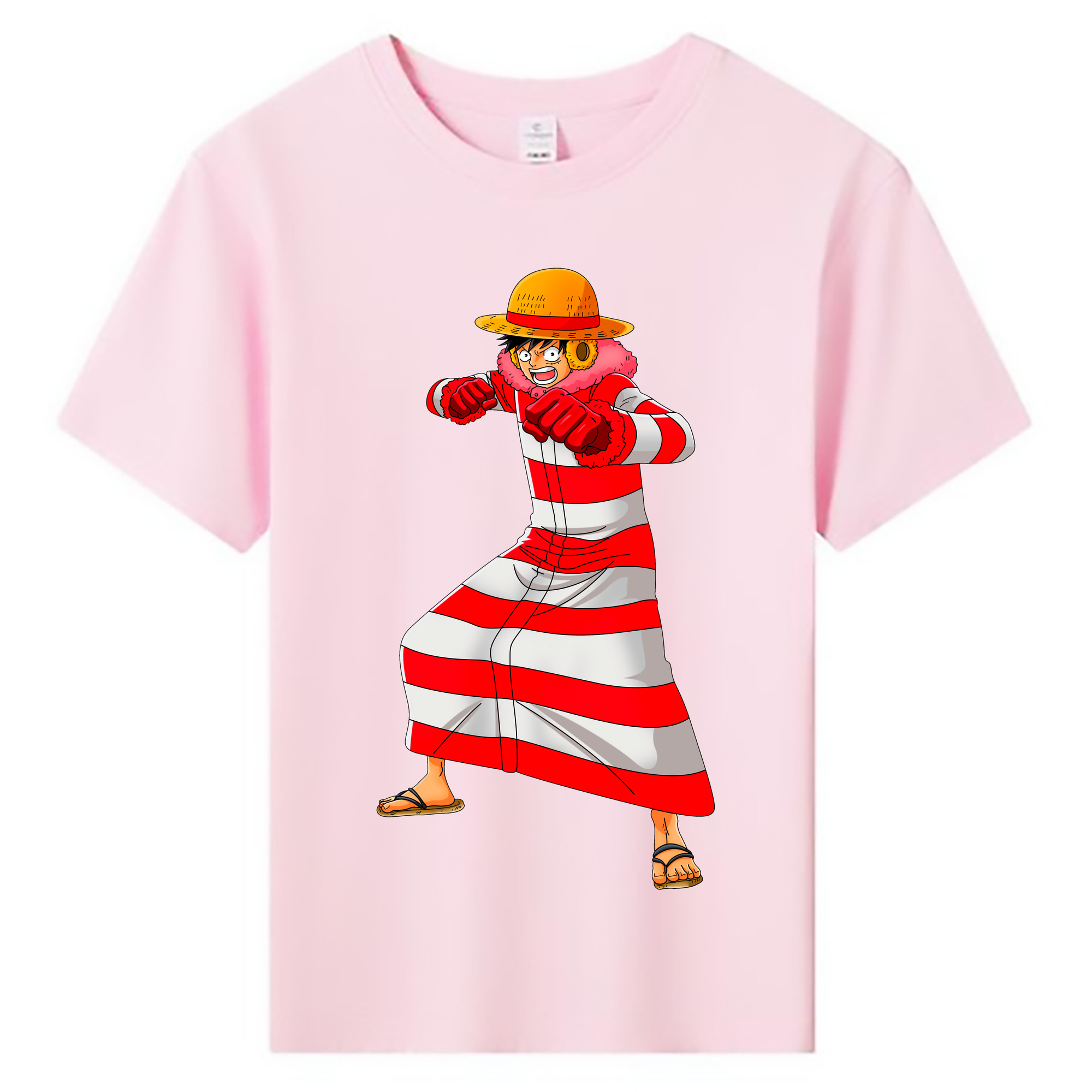 ワンピース モンキー・D・ルフィ ONE PIECE Monkey D. Luffy 綿100％キッズTシャツ（フロントプリント）